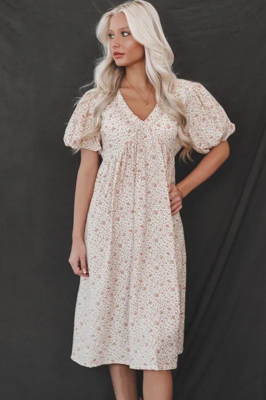 May I Have This Dance Rose Floral Midi Dress sold by Amazing Lace
