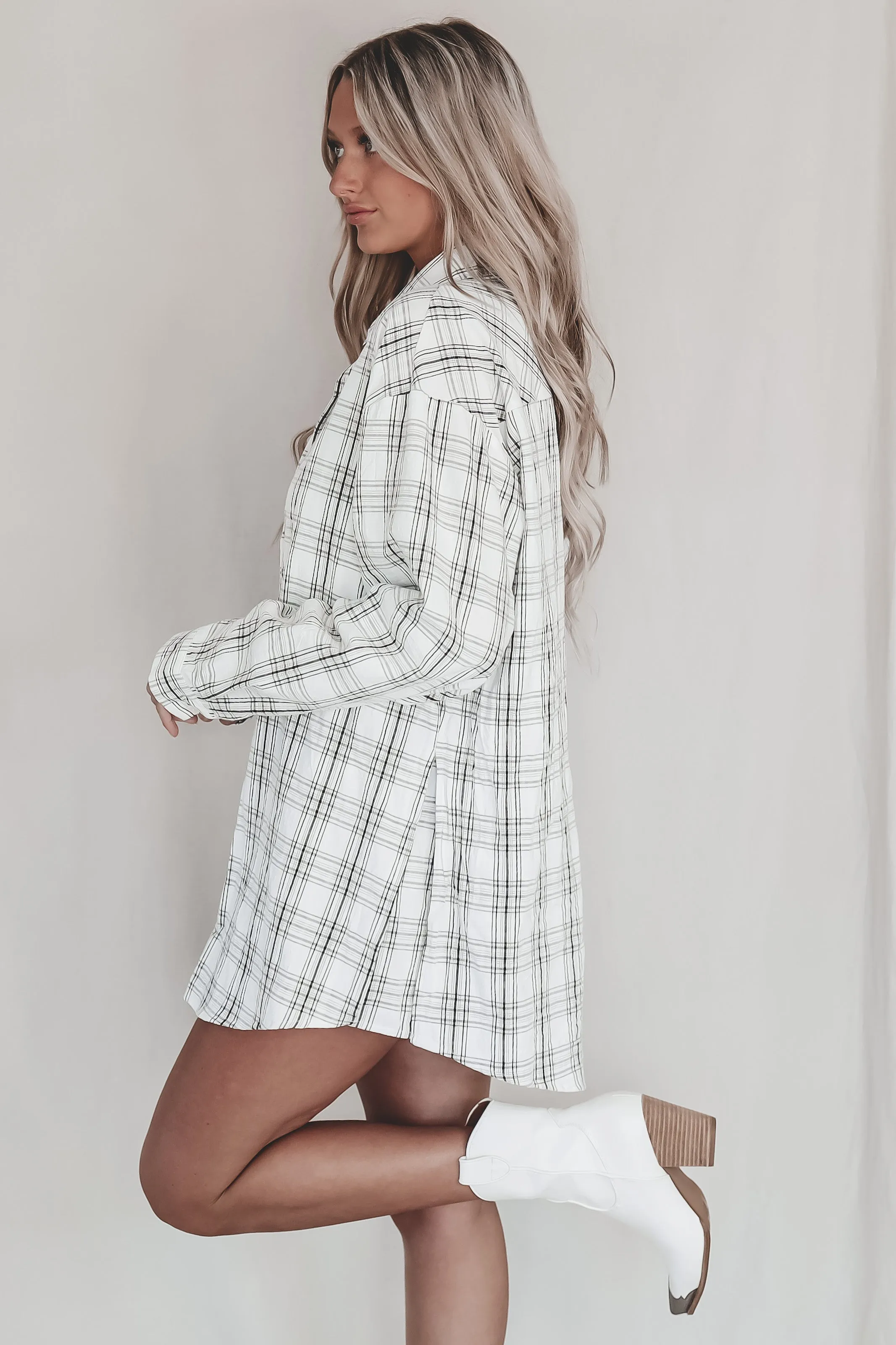 Cute Girl Cute Oversized White Plaid Romper sold by Amazing Lace product image thumbnail 2