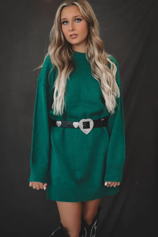 DEAL A Cabin Weekend Hunter Green Oversized Sweater Dress sold by Amazing Lace