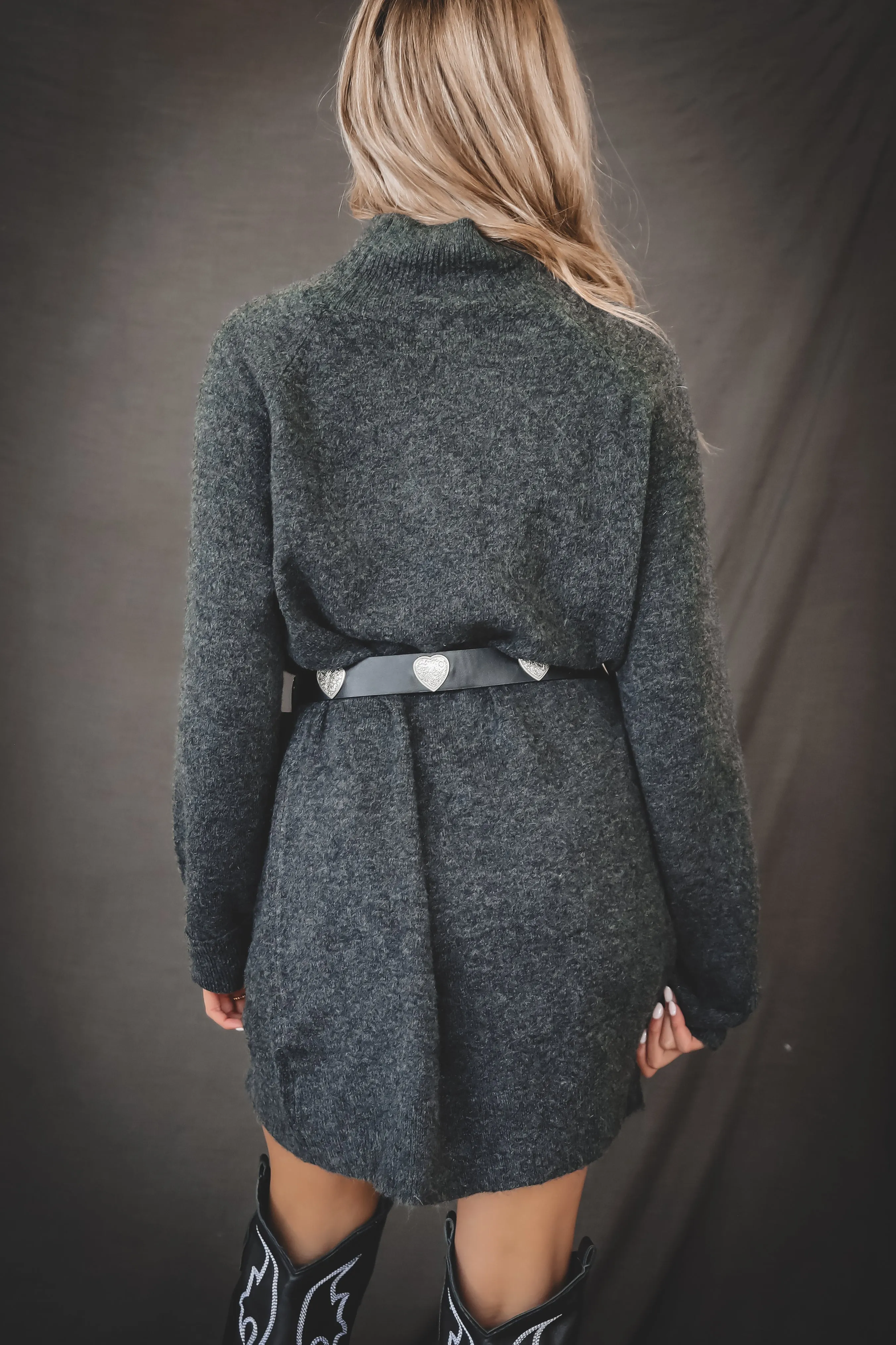 DEAL Sadie & Sage Charcoal Carson Hugh Neck Sweater Dress sold by Amazing Lace product image thumbnail 5