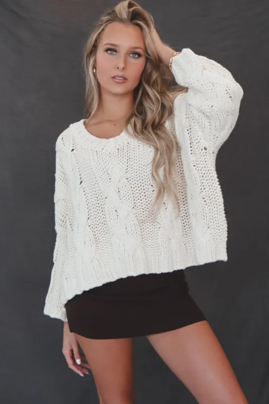 DEAL Cold On The Coast Cropped Knit Sweater sold by Amazing Lace