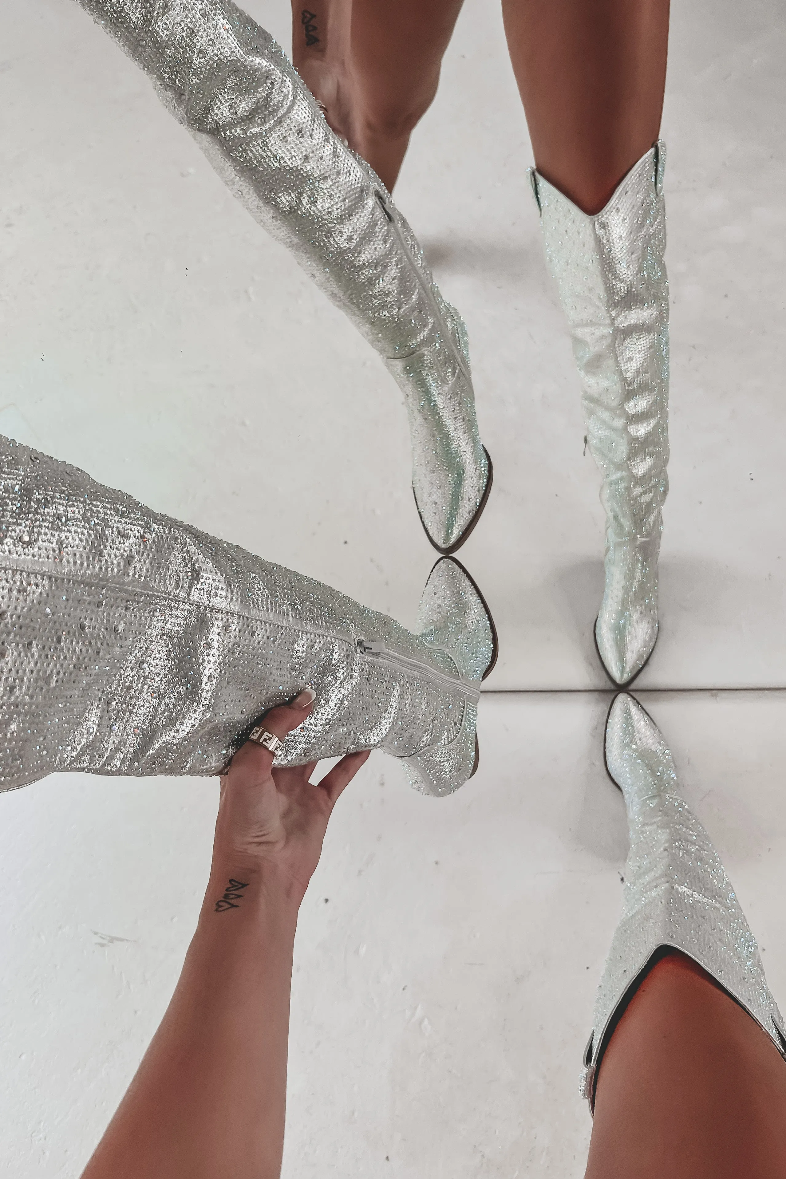 DEAL Sparkles Shine Through Over The Knee Rhinestone Boots sold by Amazing Lace