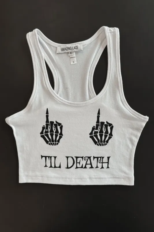 DEAL Till Death Bride Or Die Bachelorette Skeleton Bridal Graphic Tank sold by Amazing Lace