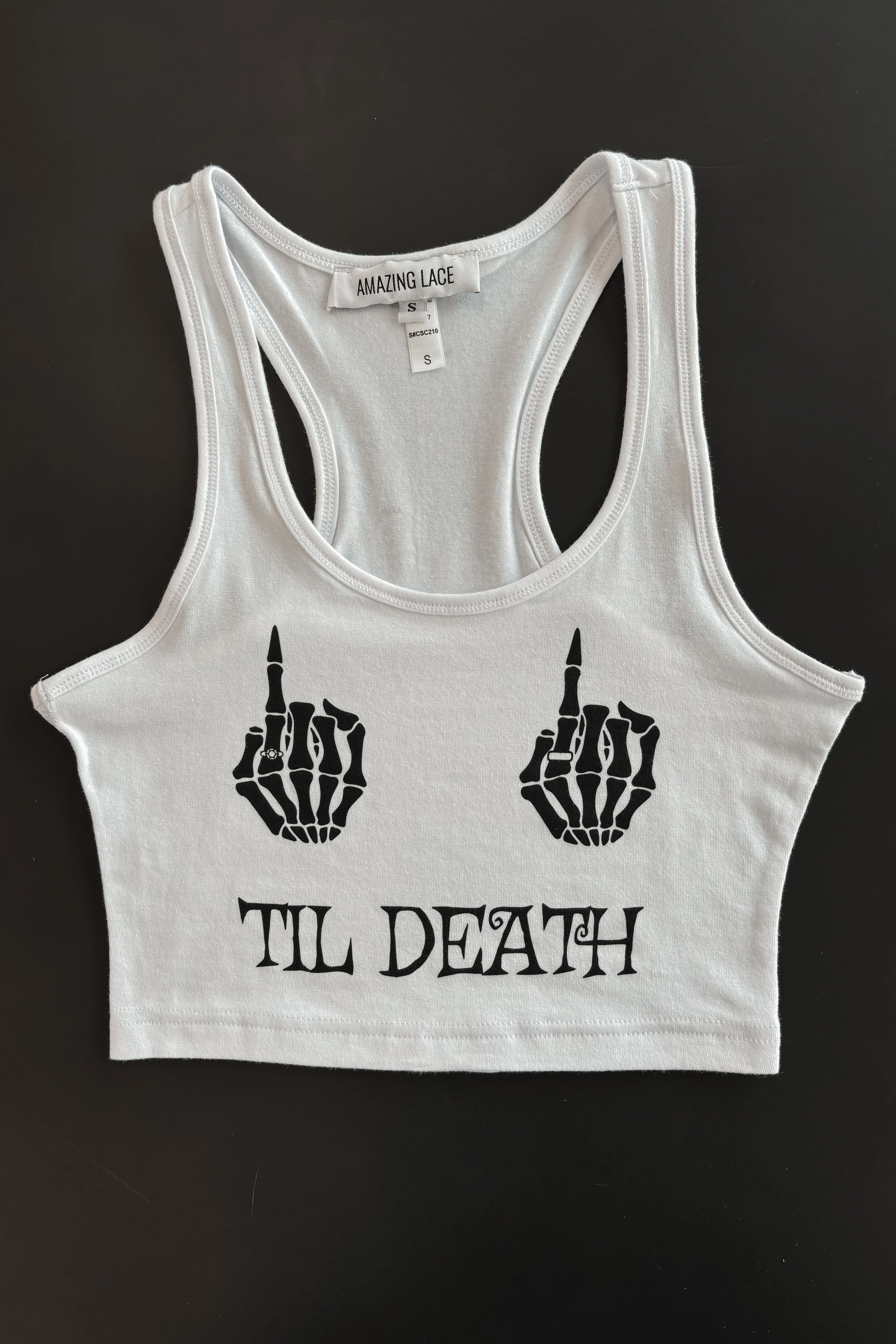 DEAL Till Death Bride Or Die Bachelorette Skeleton Bridal Graphic Tank sold by Amazing Lace