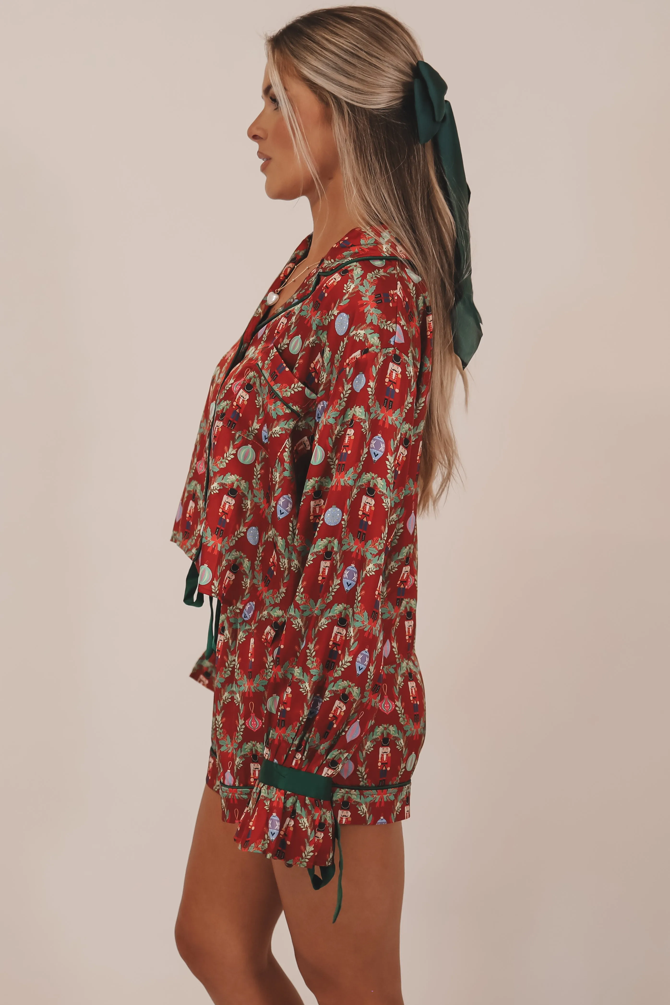 DEAL Oh Snowy Night Nutcracker Holiday Satin Pajama Set sold by Amazing Lace product image thumbnail 4