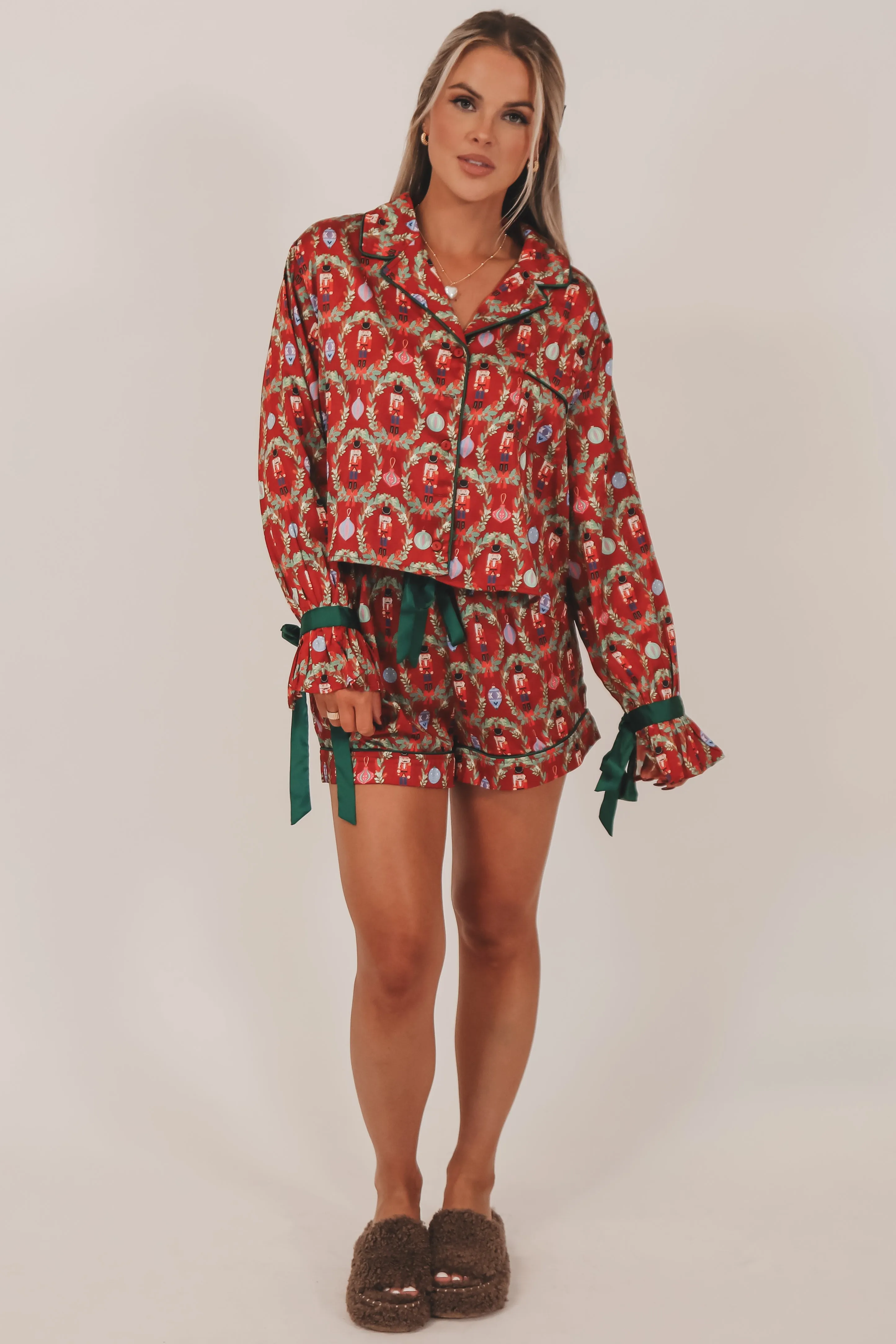 DEAL Oh Snowy Night Nutcracker Holiday Satin Pajama Set sold by Amazing Lace product image thumbnail 5