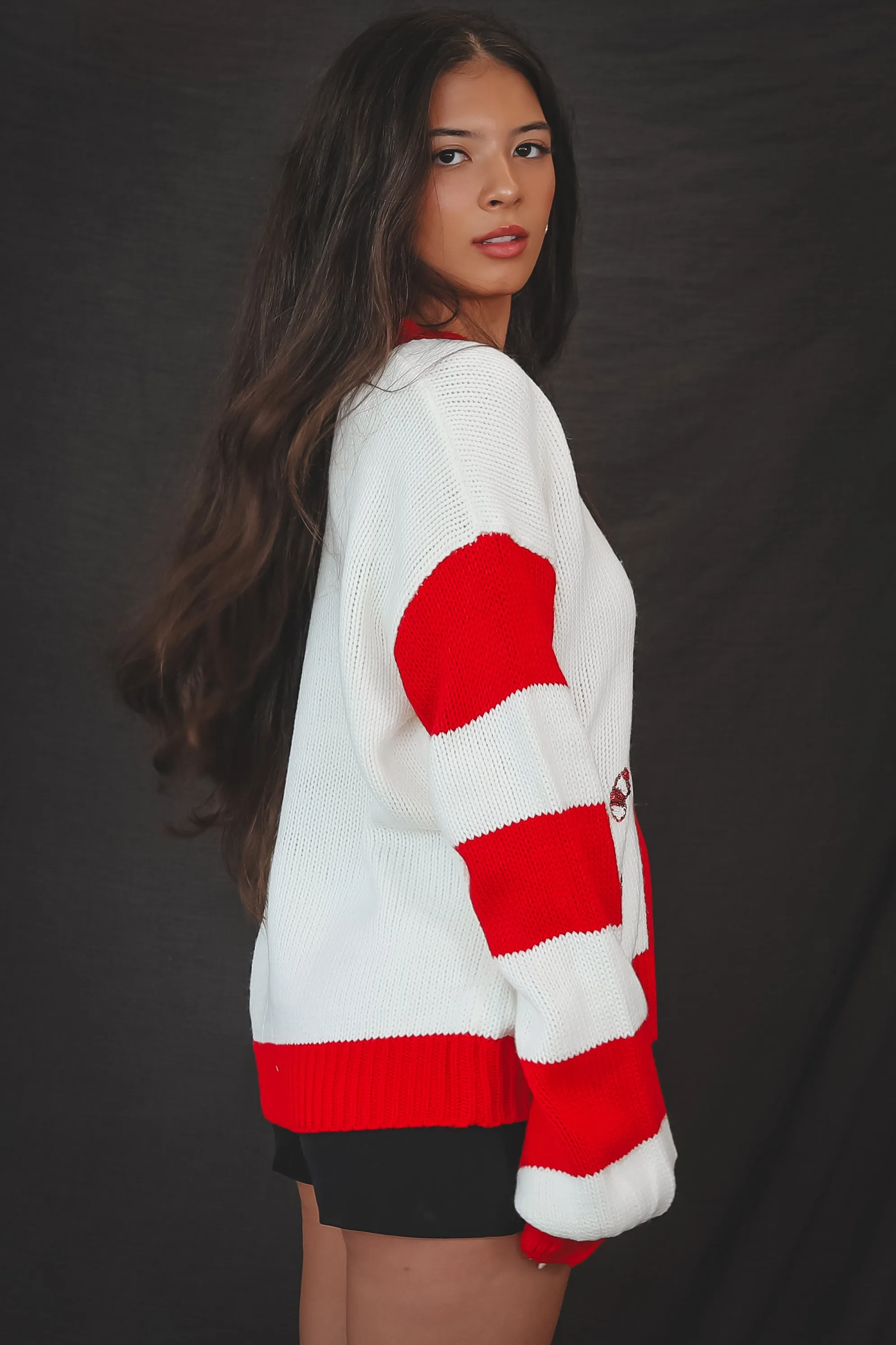 DEAL Holly Jolly Holiday Candy Cane Sweater sold by Amazing Lace product image thumbnail 3