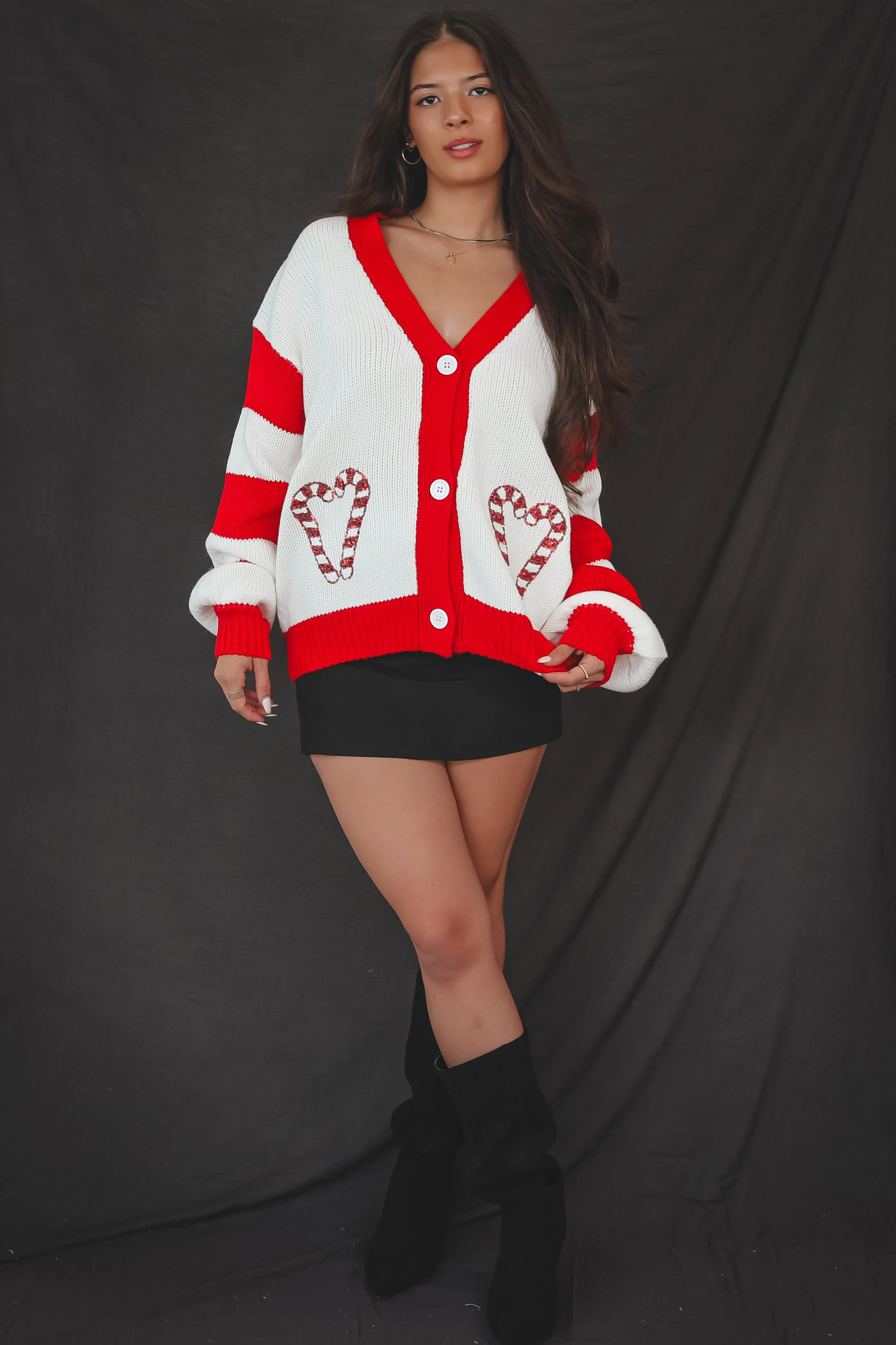 DEAL Holly Jolly Holiday Candy Cane Sweater sold by Amazing Lace product image thumbnail 4