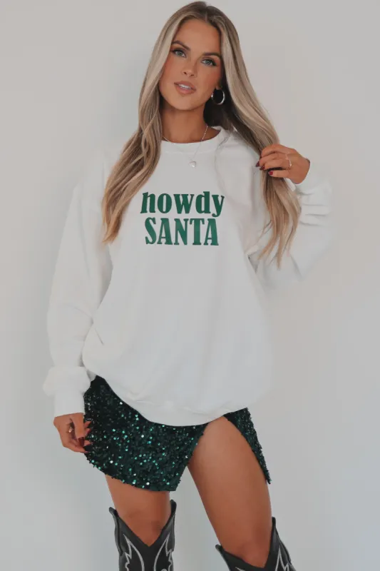 Howdy Santa Pullover Crewneck Sweatshirt sold by Amazing Lace