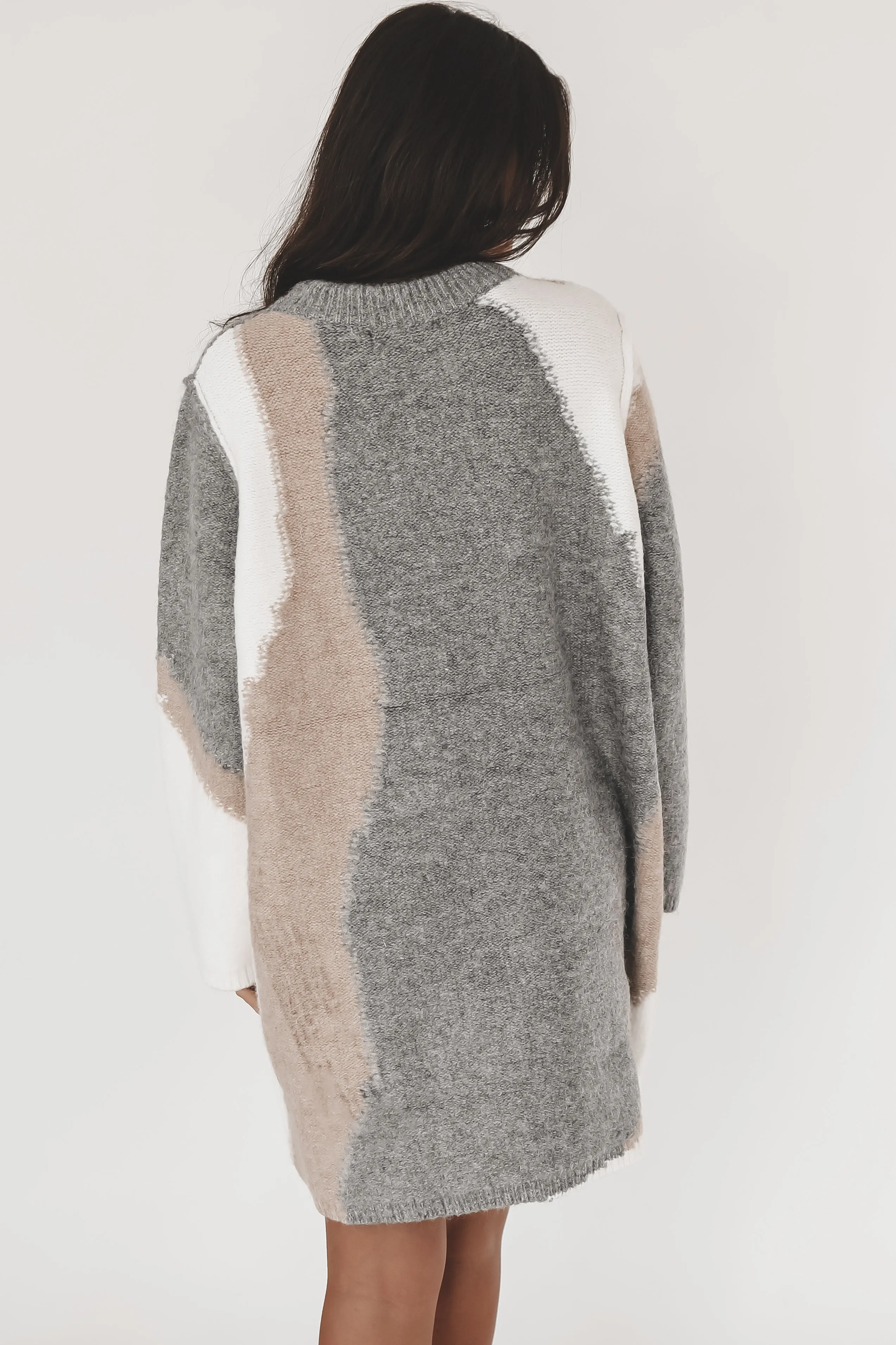 DEAL Girrll You Look Warm Gray Contrast Sweater Dress sold by Amazing Lace product image thumbnail 4