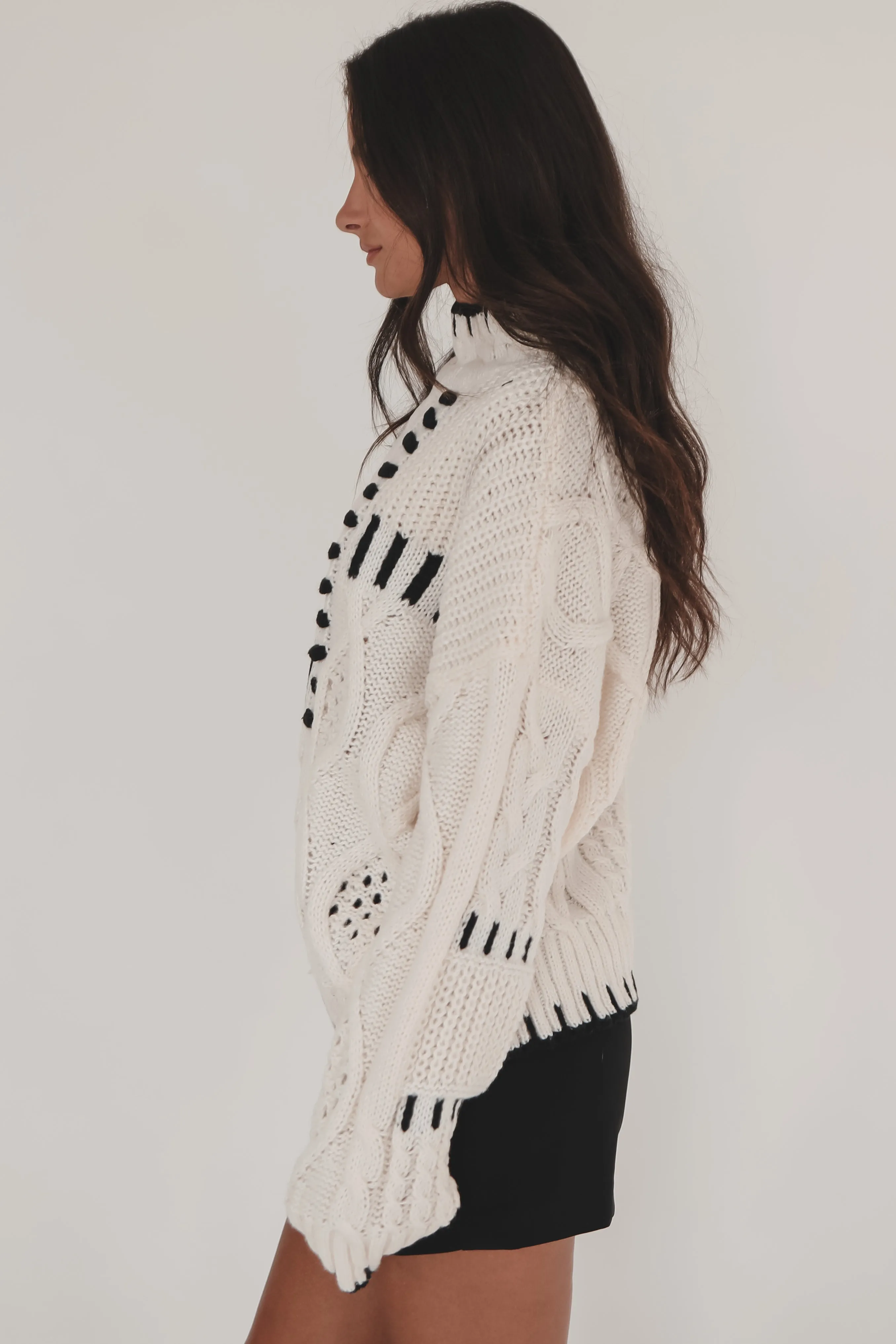 DEAL I Spy Ivory Knit Sweater Top sold by Amazing Lace product image thumbnail 3