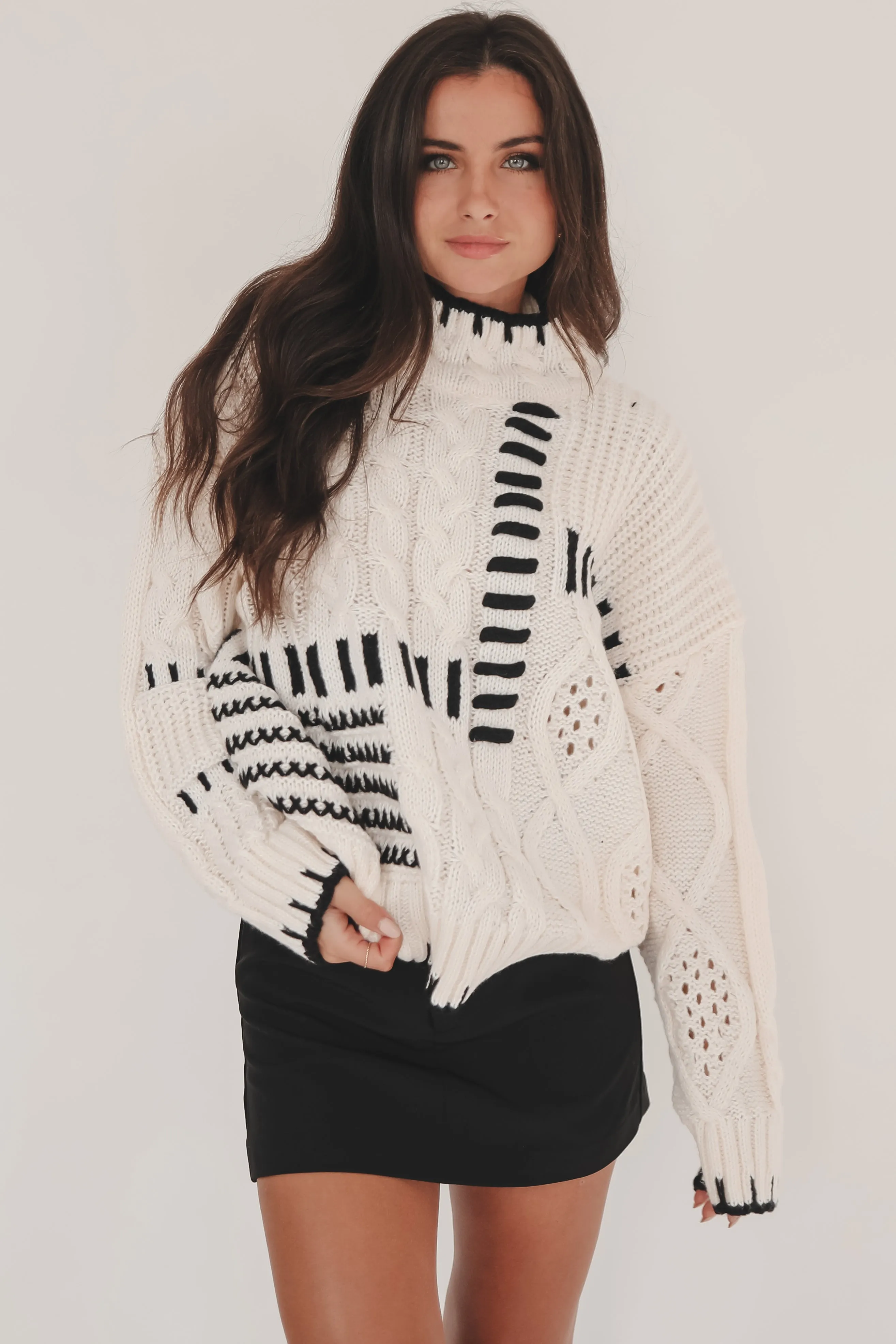DEAL I Spy Ivory Knit Sweater Top sold by Amazing Lace