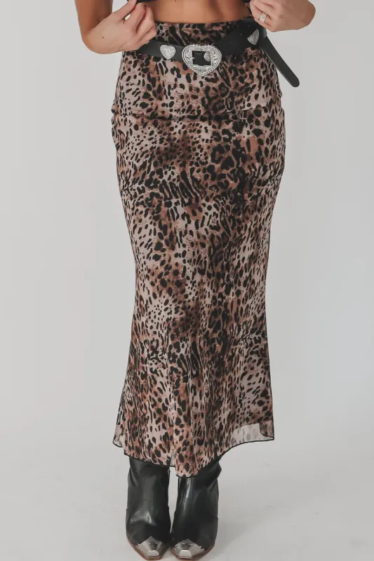Late Night Out Leopard Maxi Skirt sold by Amazing Lace