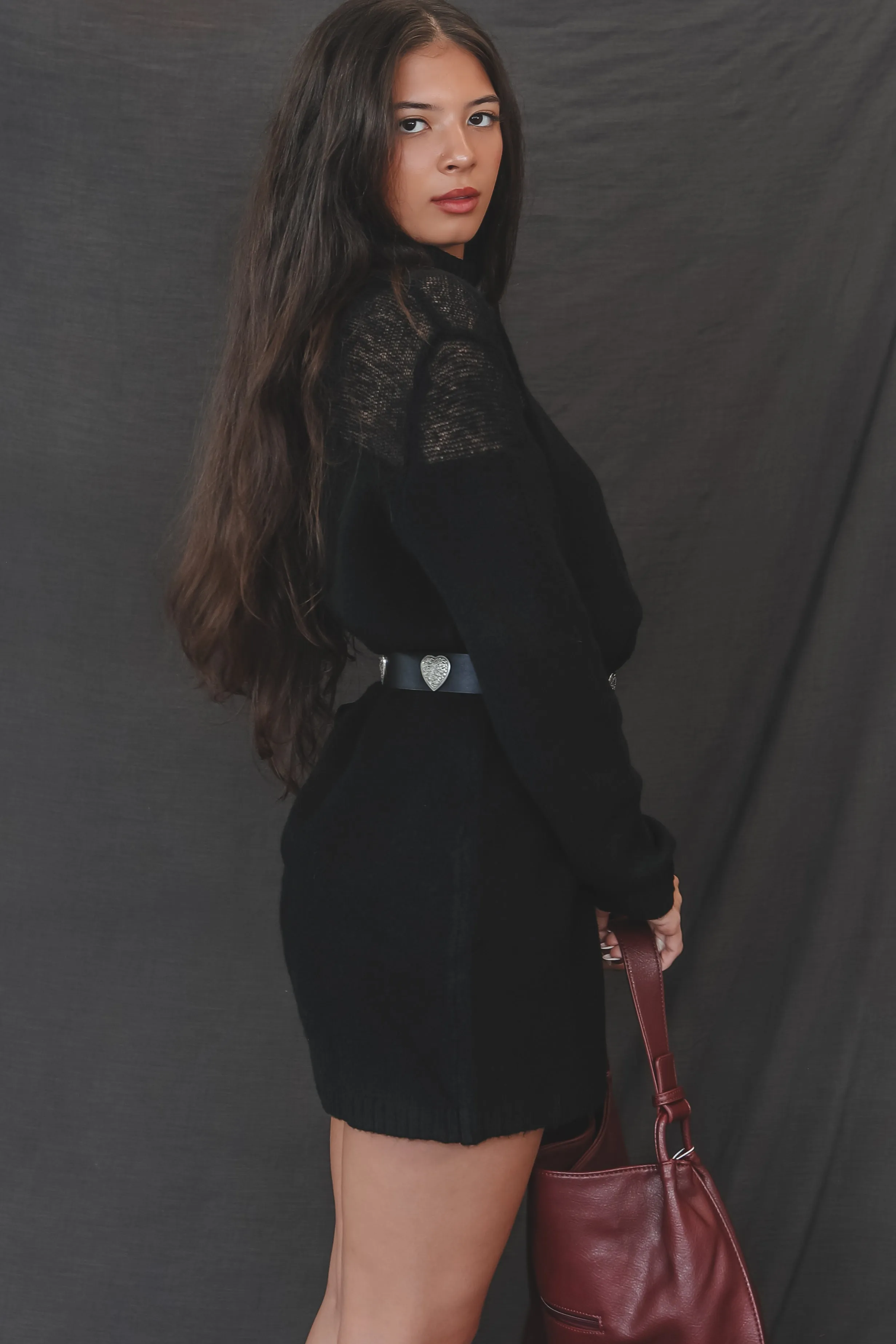 DOOR BUSTER ❄️☃️ Keeping It Hot High-Neck Knit Sweater Dress sold by Amazing Lace product image thumbnail 5