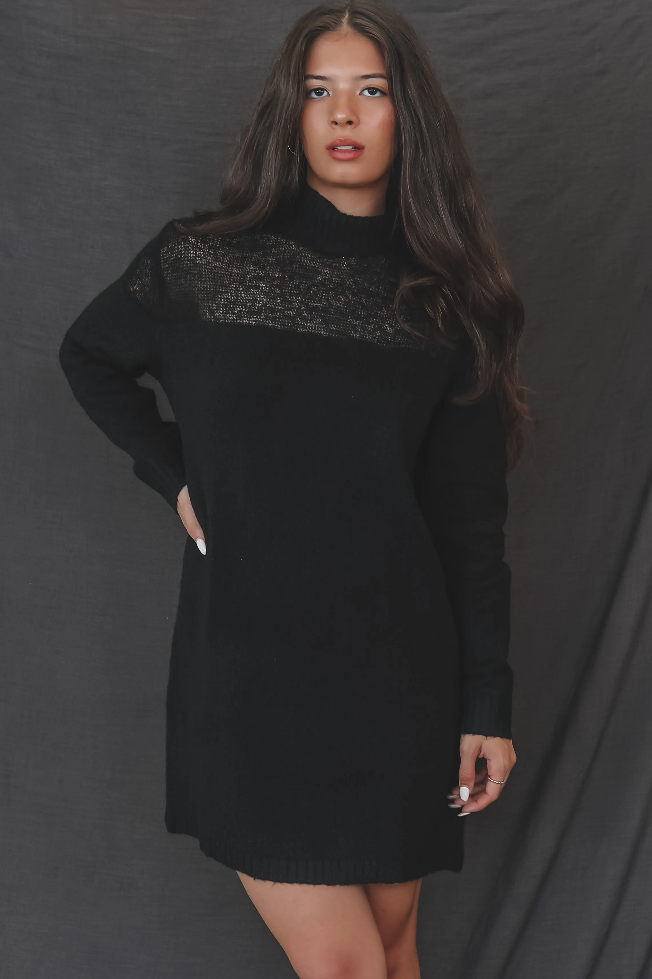 DOOR BUSTER ❄️☃️ Keeping It Hot High-Neck Knit Sweater Dress sold by Amazing Lace product image thumbnail 4