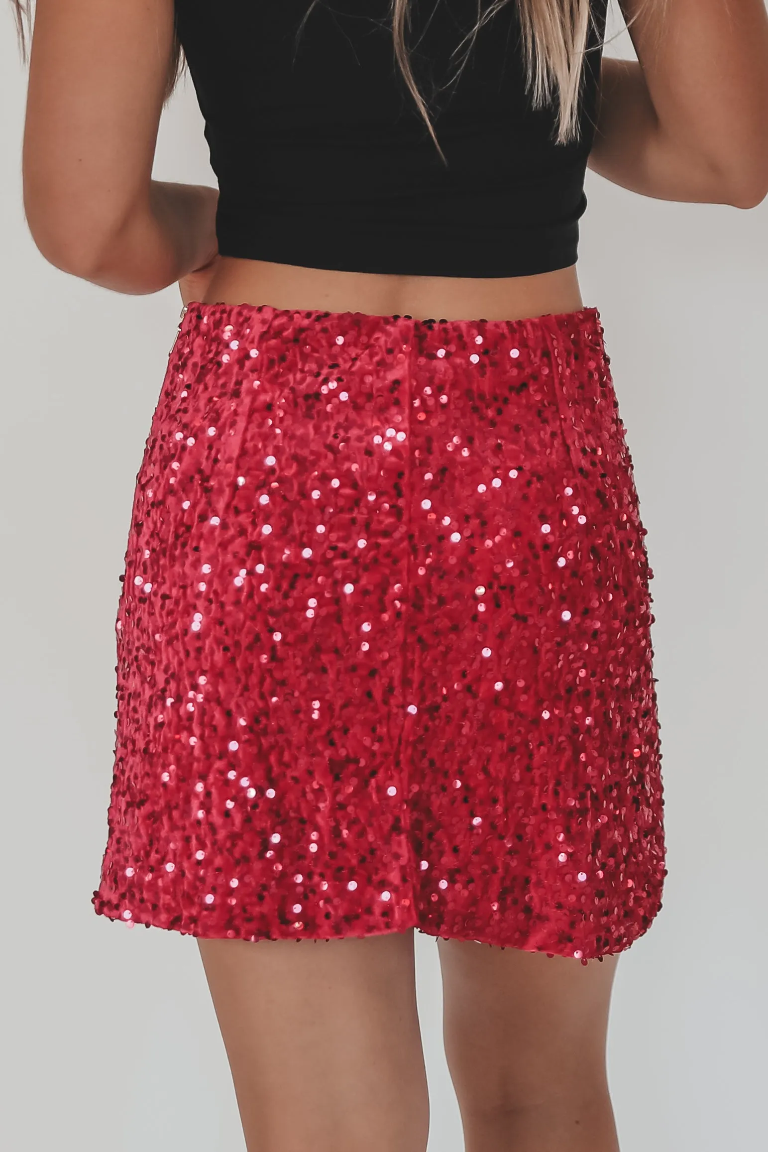 DEAL A Moment For The Sequin High Slit Fuchsia Mini Skirt sold by Amazing Lace product image thumbnail 4