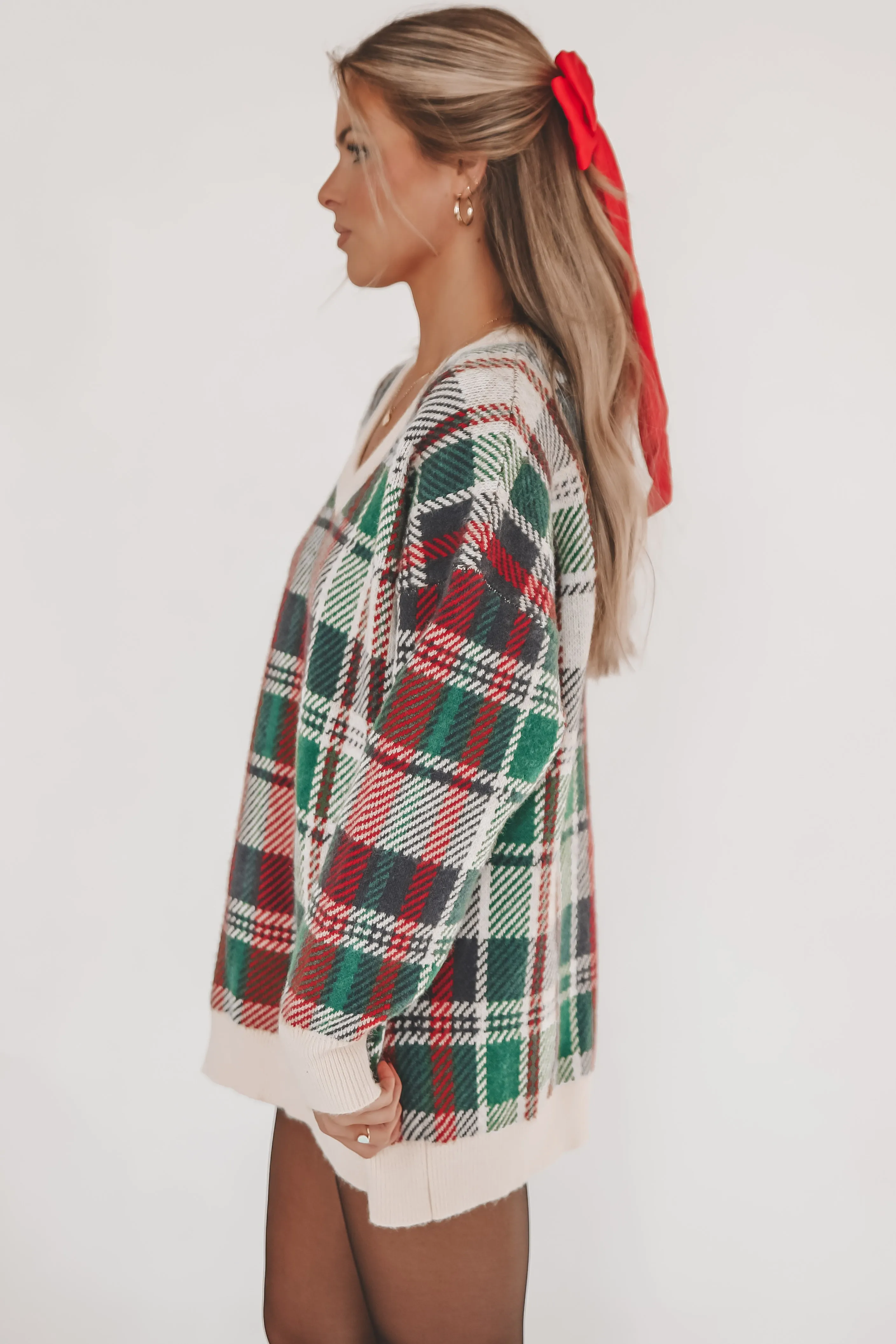 HOLIDAY DEAL ❄️ Feeling Festive And Fine Holiday Plaid Sweater Tunic Dress sold by Amazing Lace product image thumbnail 3