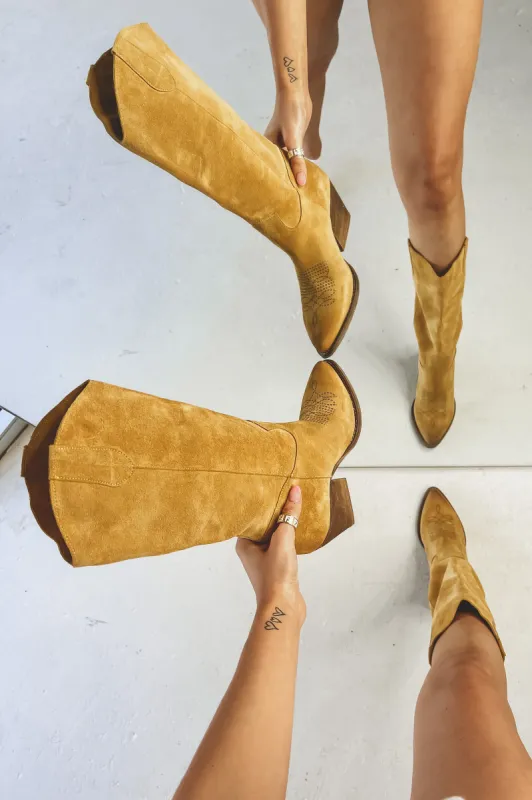 The Twinkle In My Eye Suede Western Boots sold by Amazing Lace