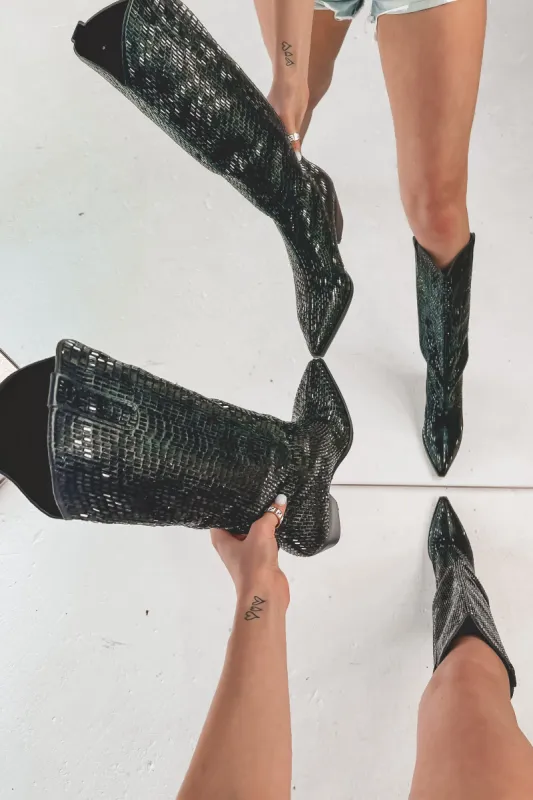 My Super Sparkly Black Western Boots sold by Amazing Lace