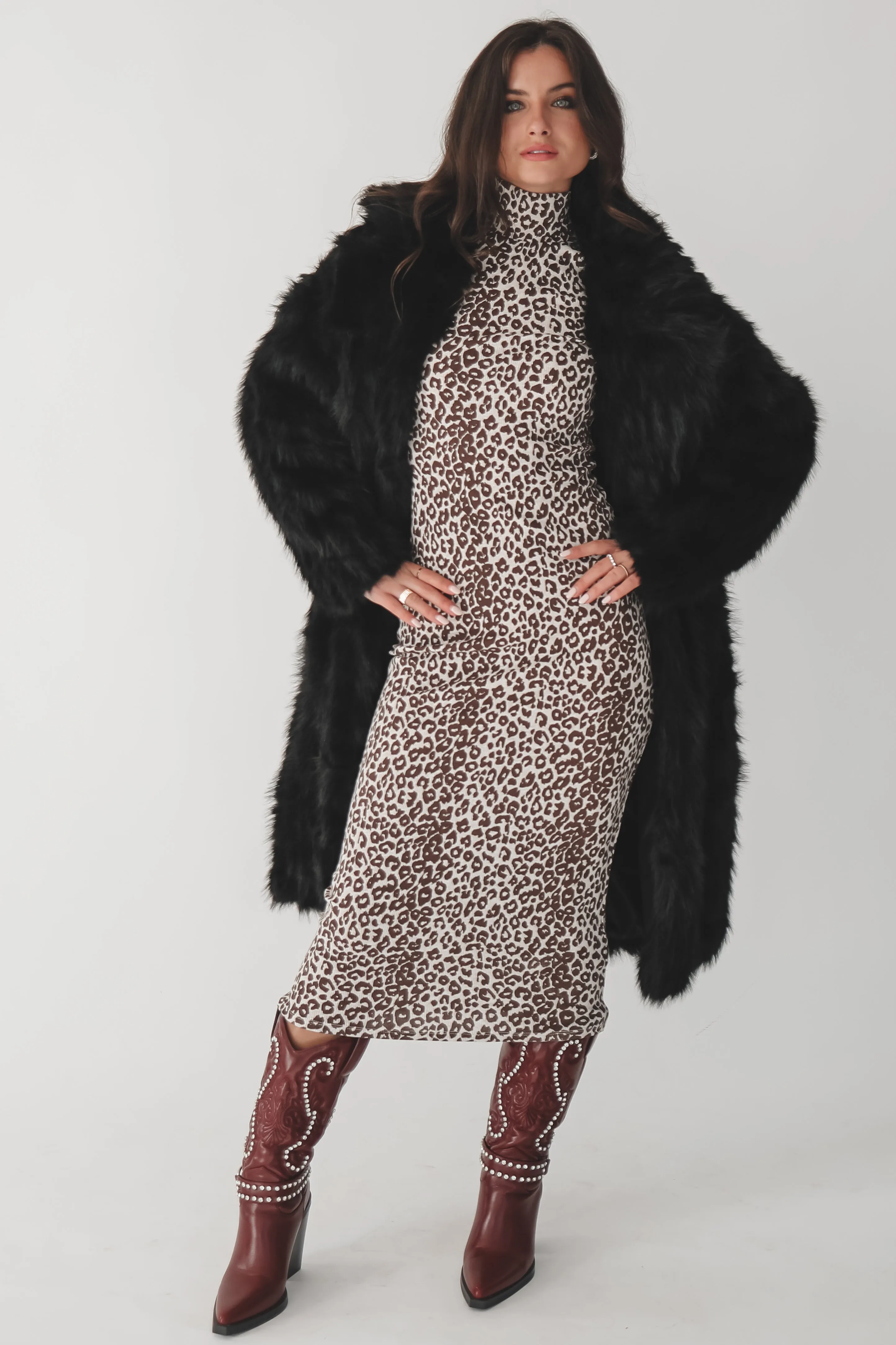 DEAL It’s Giving Luxury Black Faux Fur Long Coat sold by Amazing Lace product image thumbnail 2