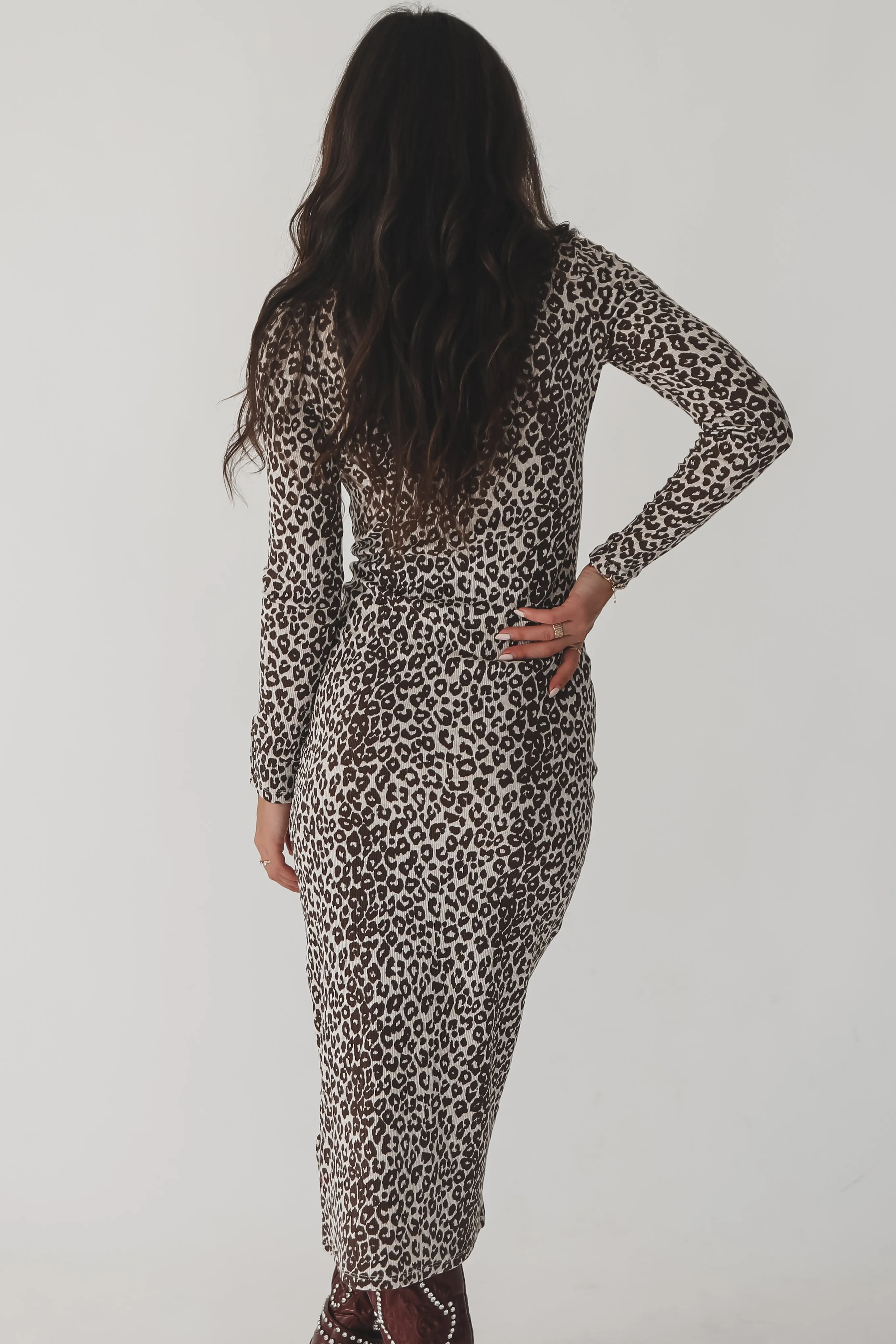 DEAL High Class Long Sleeve Leopard Midi Dress sold by Amazing Lace product image thumbnail 2