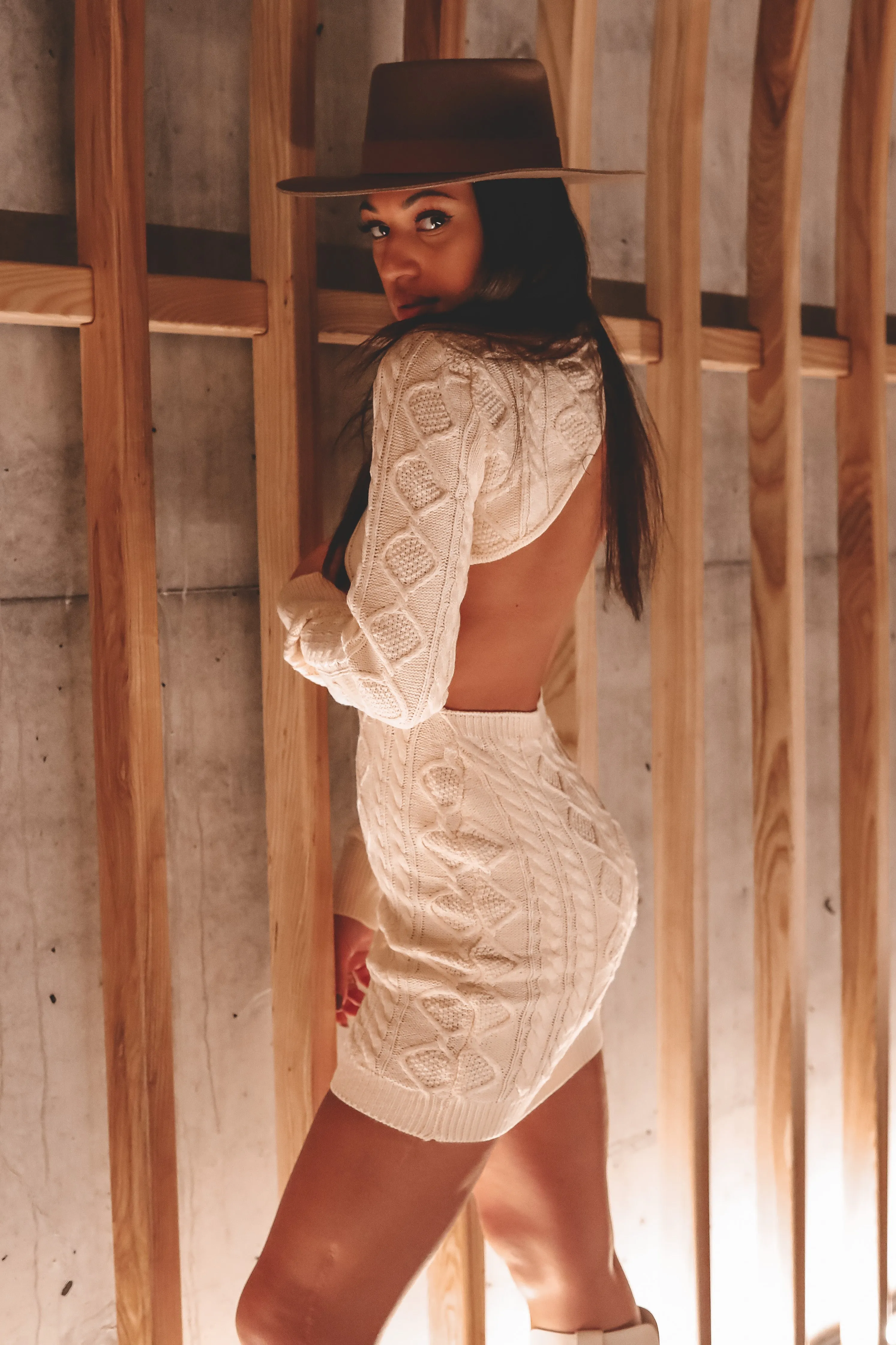 DEAL Cross The Line Cream Sweater Dress sold by Amazing Lace