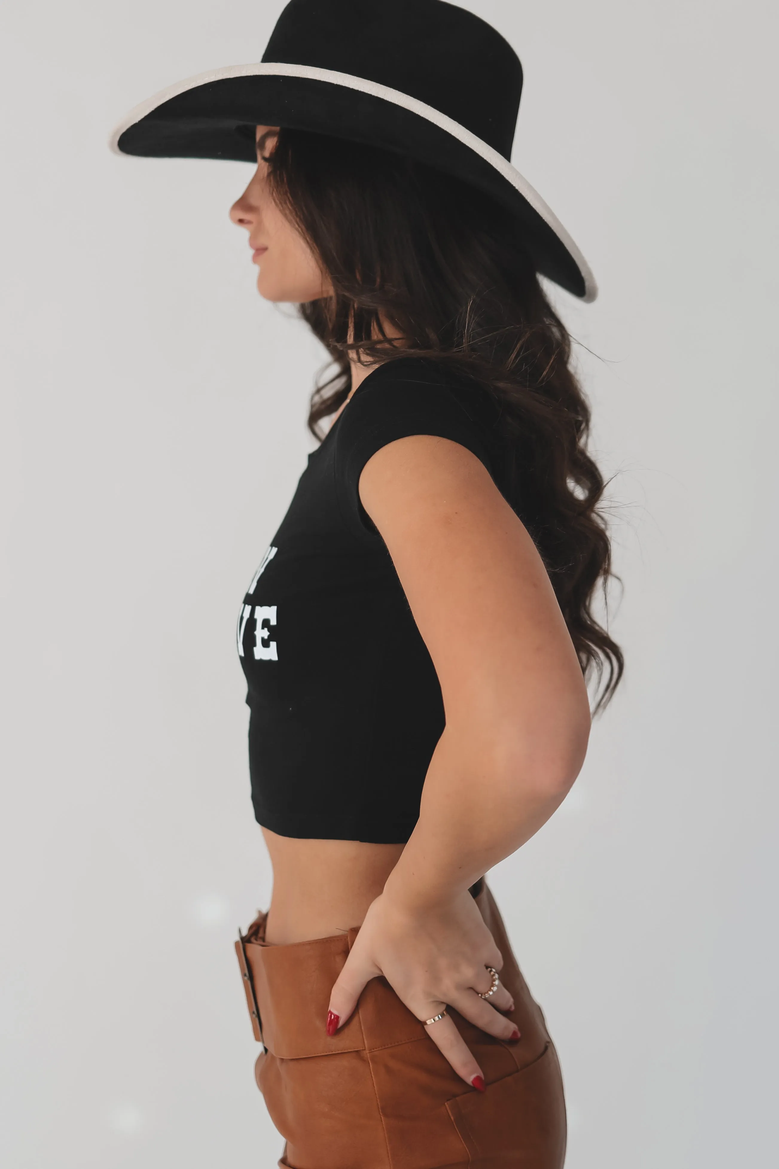 DEAL Looking For Love Graphic Western Fitted Cropped Tee sold by Amazing Lace product image thumbnail 3