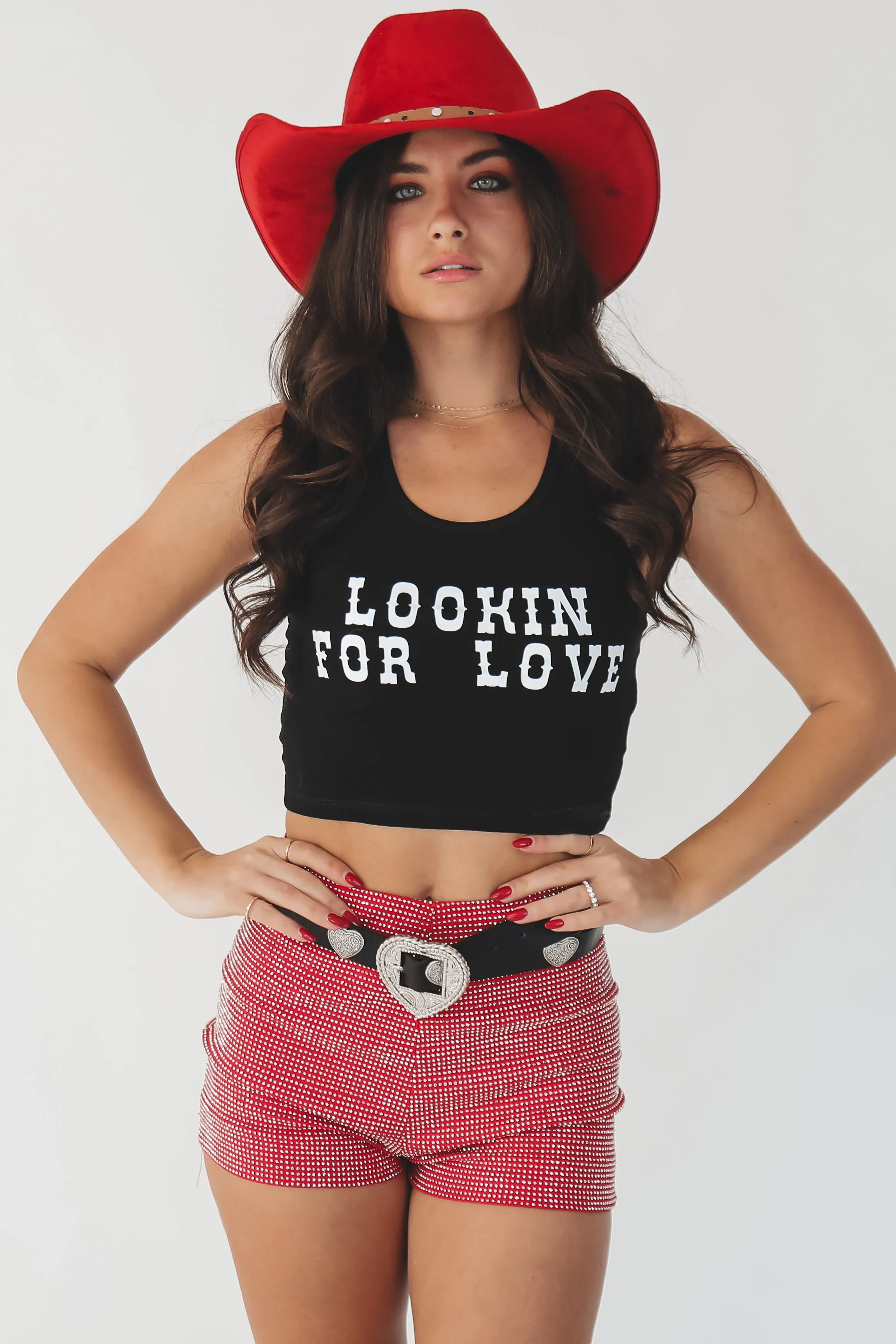 DEAL Looking For Love Graphic Western Cropped Tank sold by Amazing Lace product image thumbnail 2