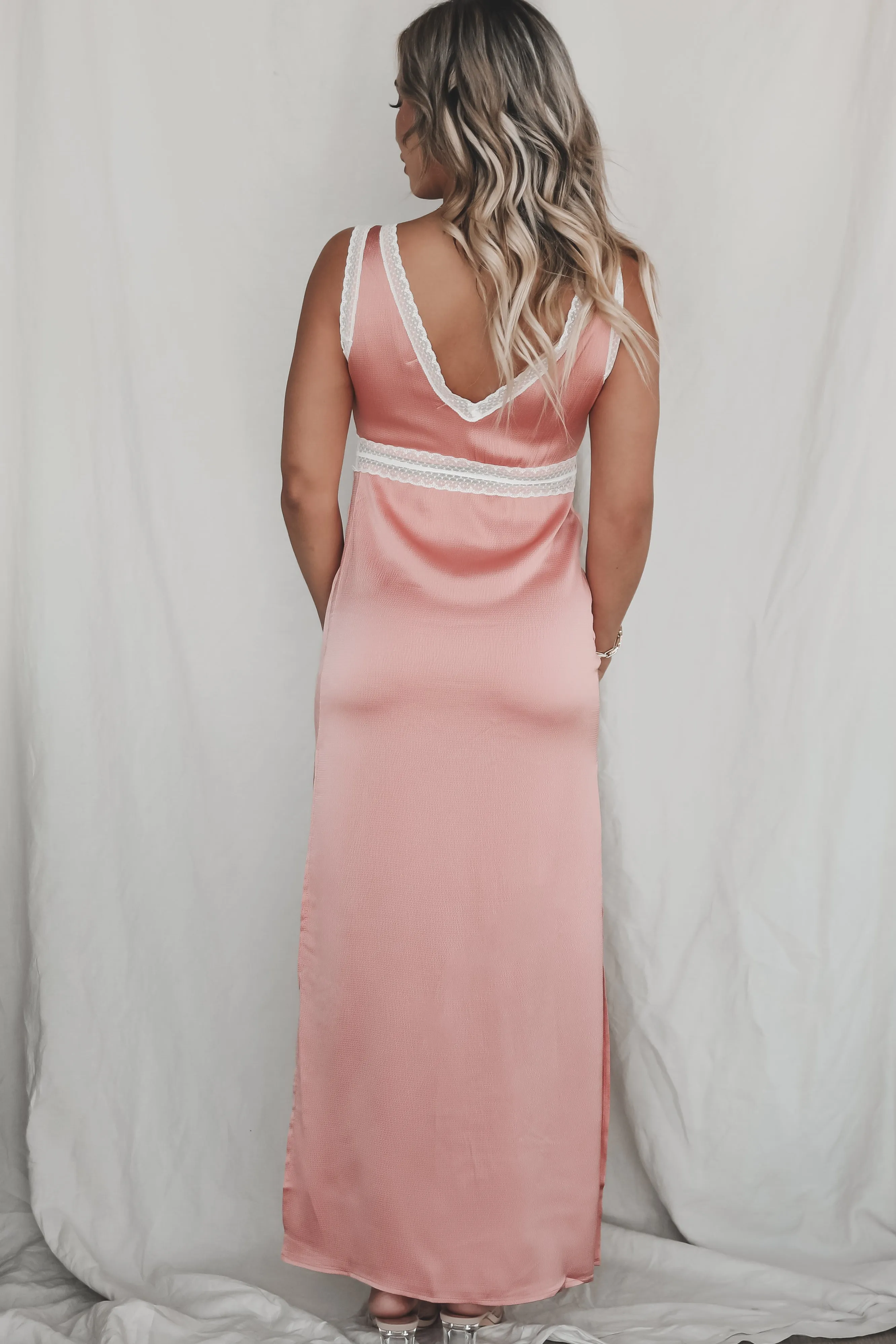 Summertime Plus One Rose Satin Maxi Dress sold by Amazing Lace product image thumbnail 4