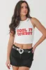 Cool It Cowboy High Neck Western Graphic Cropped Fitted Tank sold by Amazing Lace