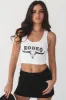 Rodeo White Western Graphic Cropped Fitted Tank sold by Amazing Lace