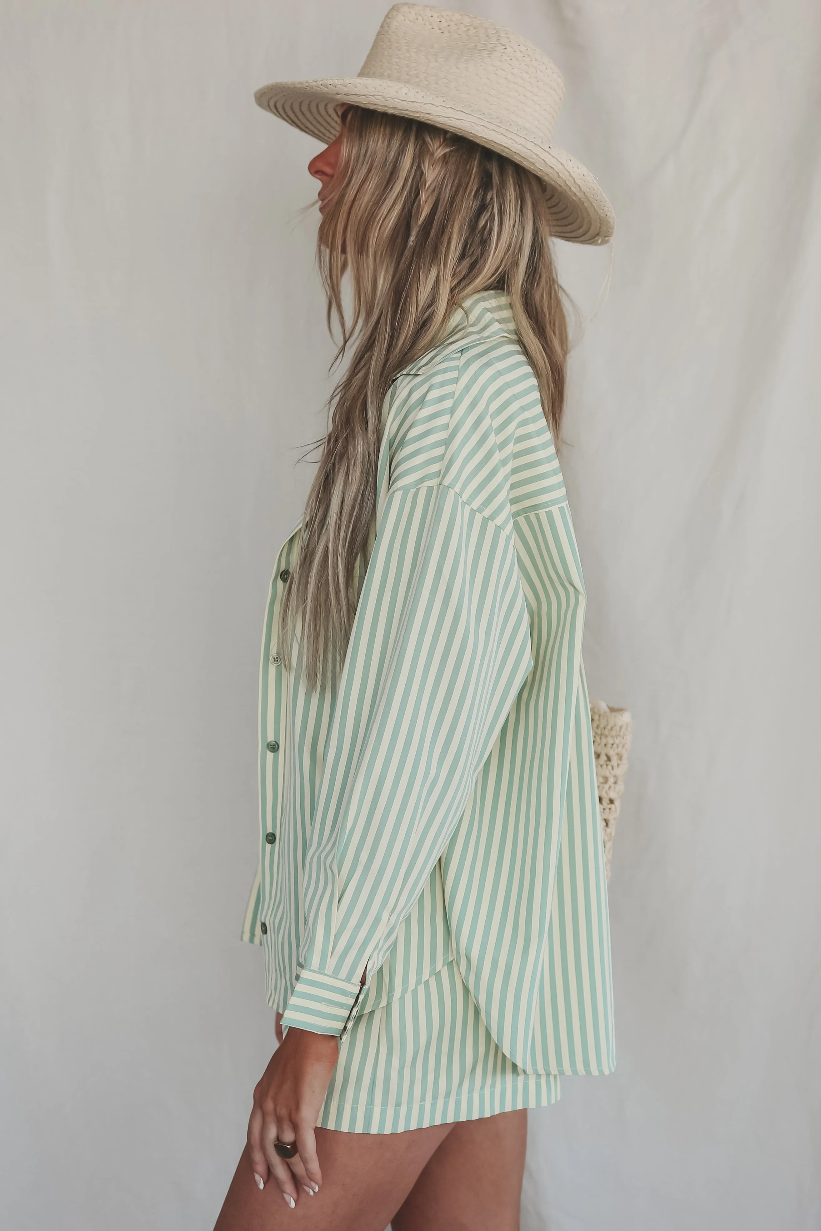 Something Minty Button Up Striped Top sold by Amazing Lace product image thumbnail 4