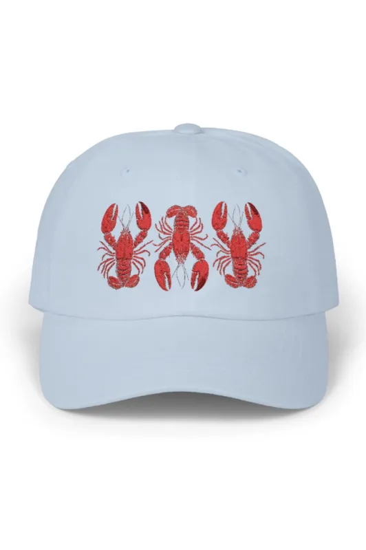 Fisherman Aesthetic Coastal Lobster Embroidered Dad Cap sold by Amazing Lace