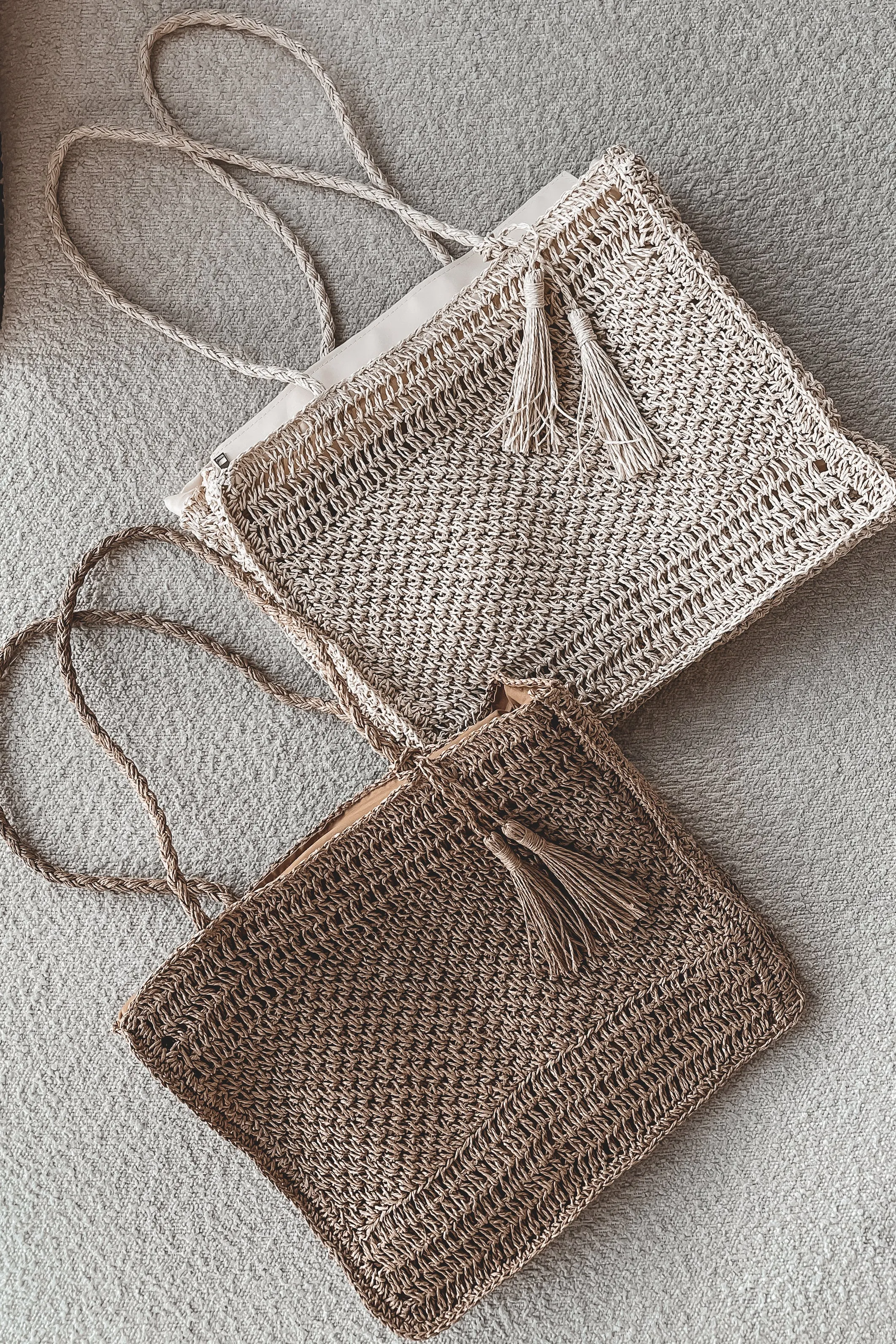 A Stroll On The Beach Straw Knit Tote Bag sold by Amazing Lace