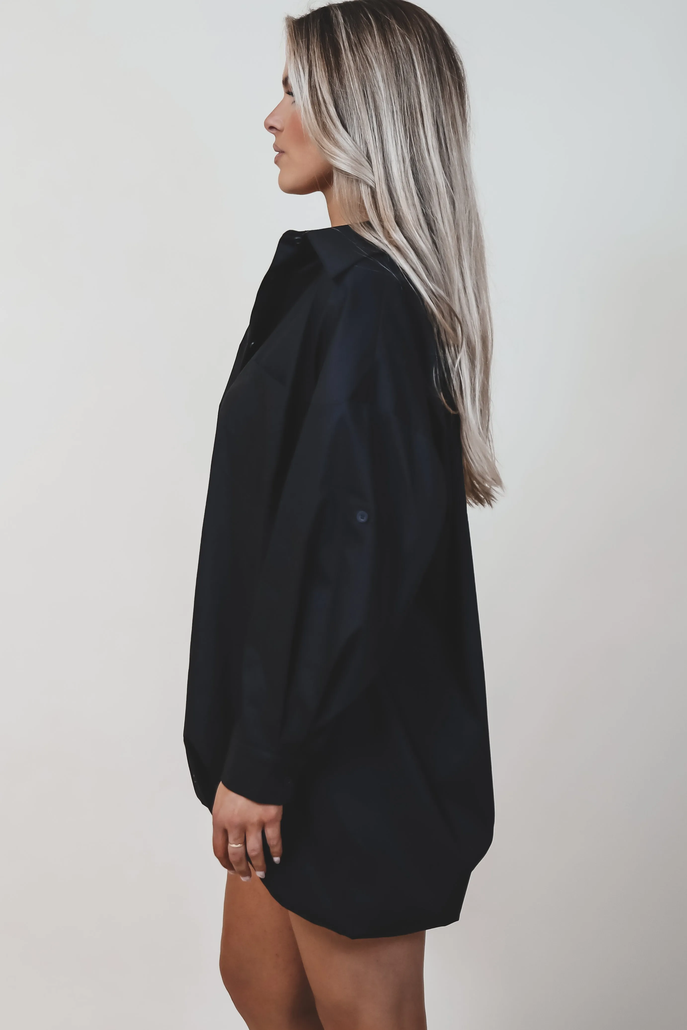 Dress Up Nice Black Bubble Button Up Shirt Dress sold by Amazing Lace product image thumbnail 3