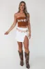 Howdy Double Lined Burnt Orange Western Strapless Graphic sold by Amazing Lace