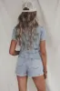 Denim Looks Good On You Short Sleeve Denim Romper sold by Amazing Lace