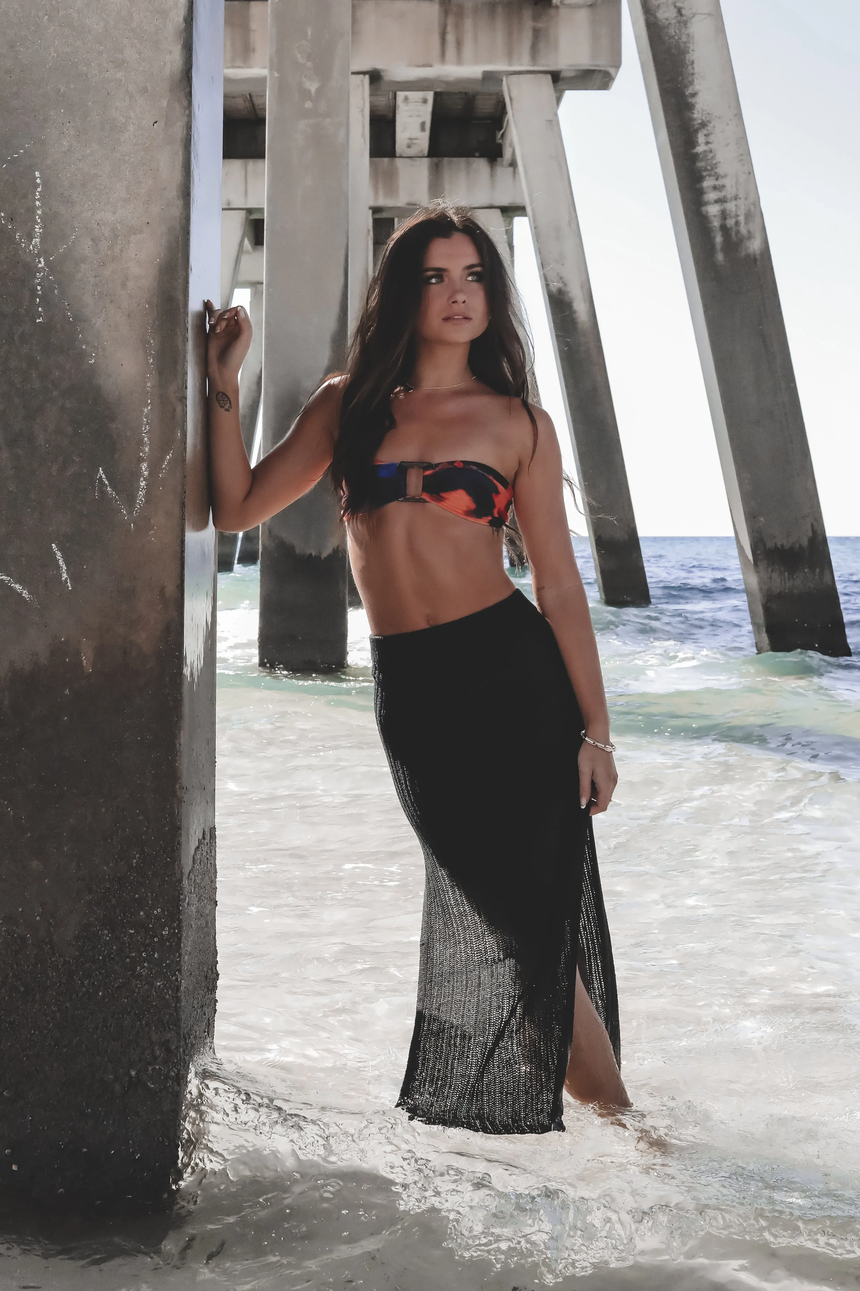 DEAL Call Me When It’s Warm Knit Slit Midi Skirt sold by Amazing Lace product image thumbnail 2