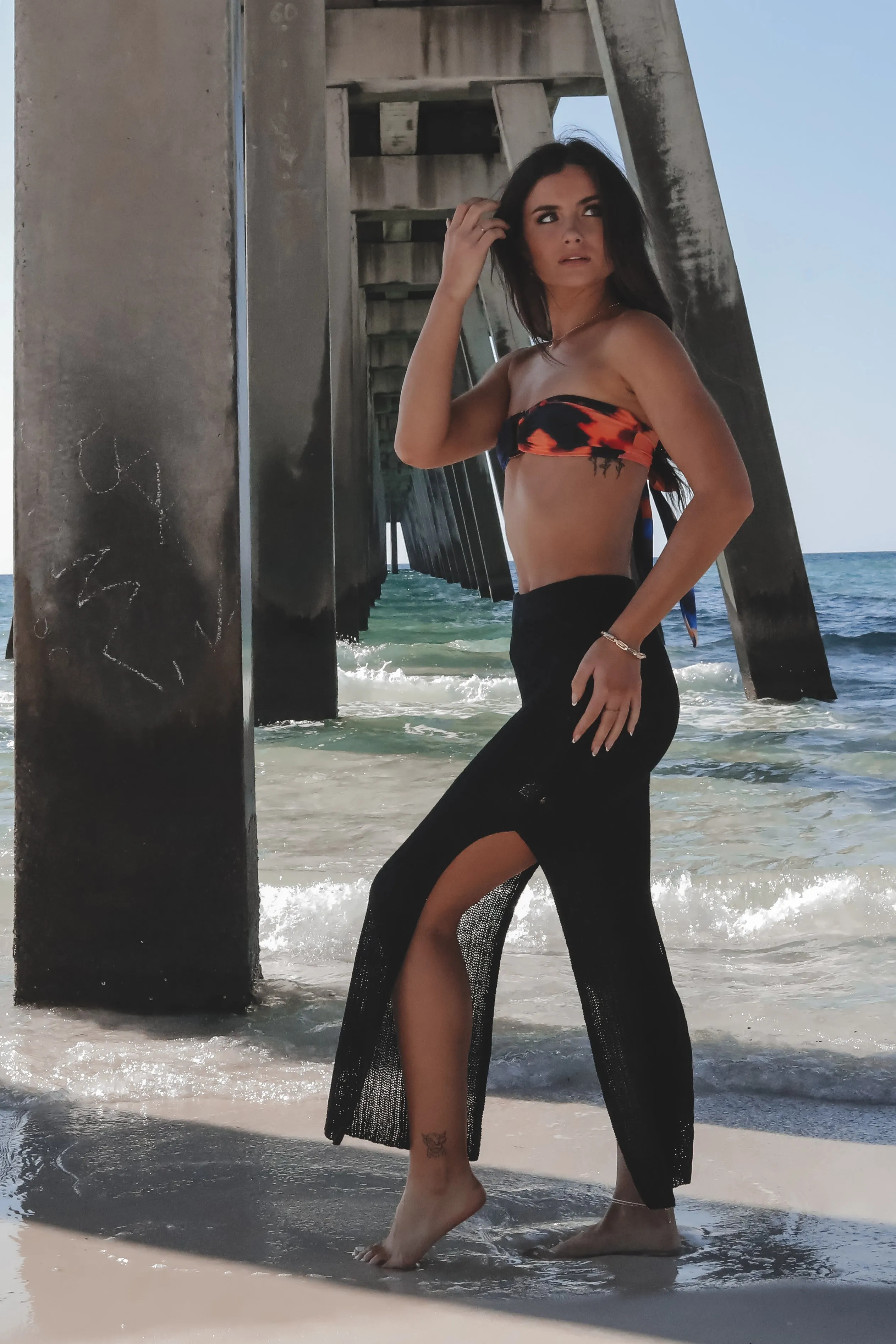 DEAL Call Me When It’s Warm Knit Slit Midi Skirt sold by Amazing Lace product image thumbnail 3