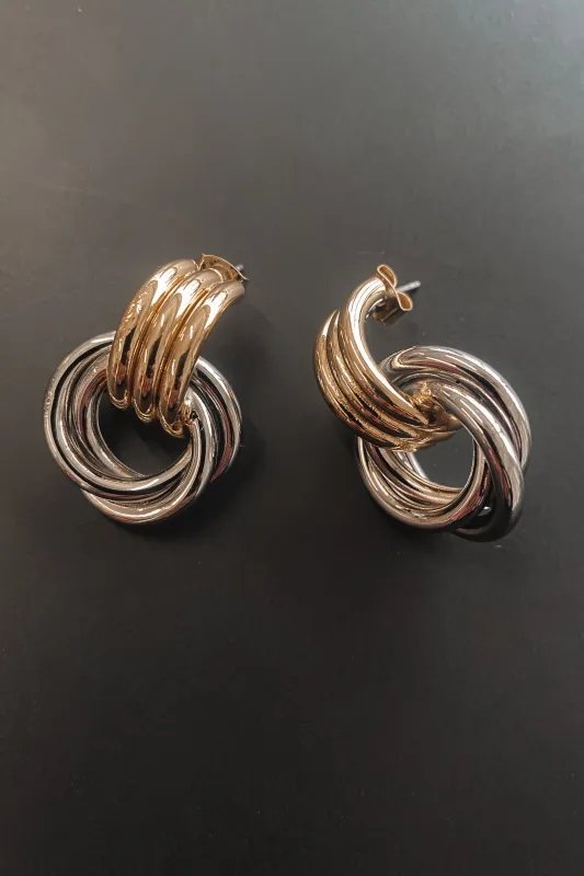 Two Fab To Care Two Tone Gold And Silver Hoop Earrings sold by Amazing Lace