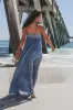 The Vibe Is Mermaid Blue Shimmer Strapless Maxi Dress sold by Amazing Lace