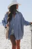 A Summer Essential Striped Button Up Top Cover Up Top sold by Amazing Lace