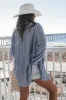 A Summer Essential Striped Button Up Top Cover Up Top sold by Amazing Lace