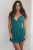 Reservations For Two Green Mesh Lace Up Mini Dress sold by Amazing Lace
