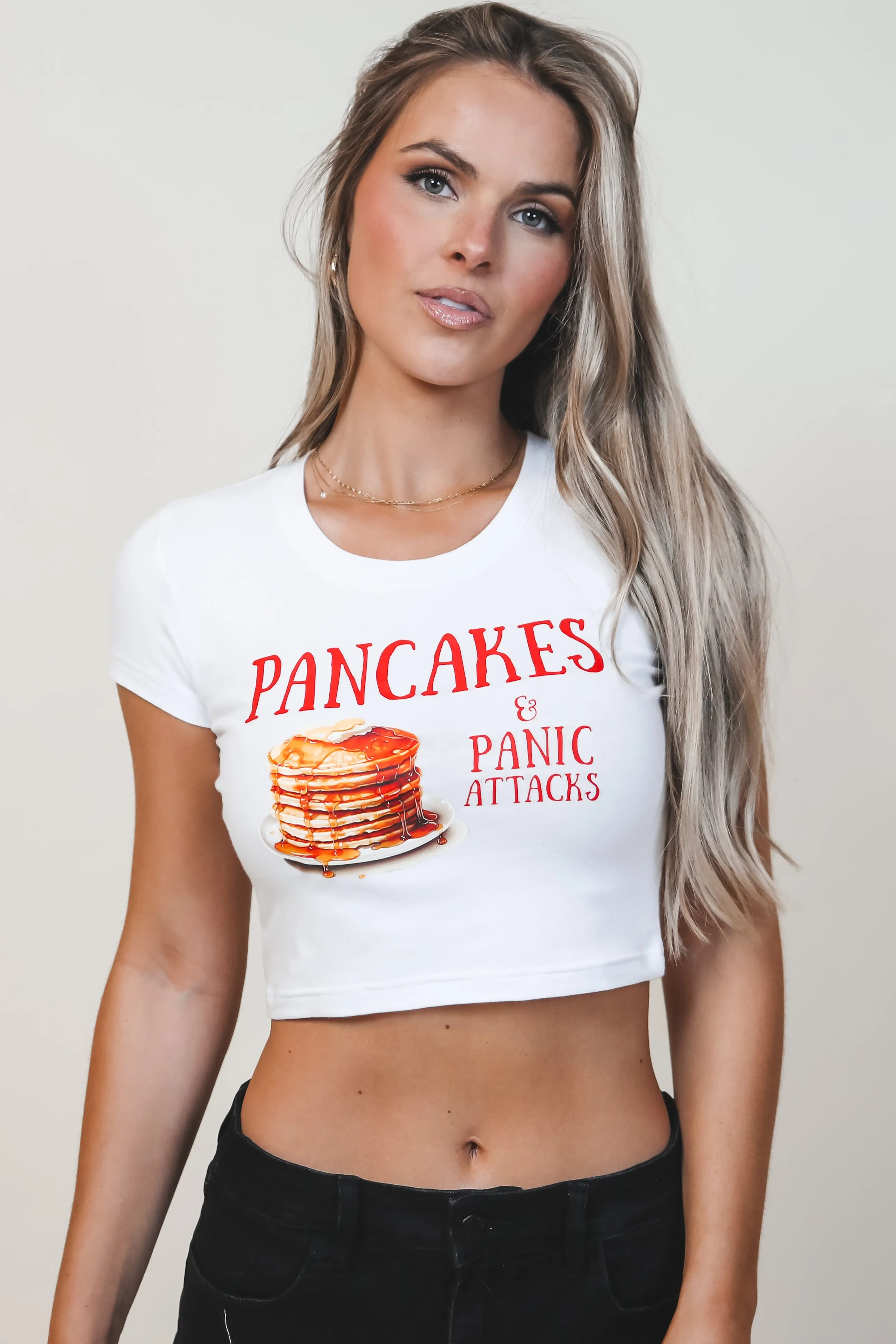 Pancakes & Panic Attacks Funny Cropped Graphics sold by Amazing Lace product image thumbnail 4