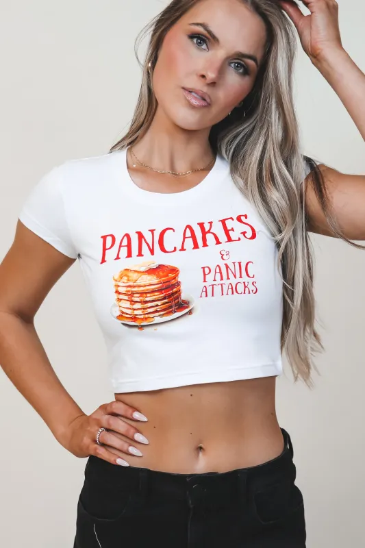 Pancakes & Panic Attacks Funny Cropped Graphics sold by Amazing Lace