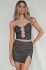 Always Wishing For Florals Black Cutout Crop And Lace Skirt Set sold by Amazing Lace