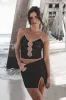 Always Wishing For Florals Black Cutout Crop And Lace Skirt Set sold by Amazing Lace