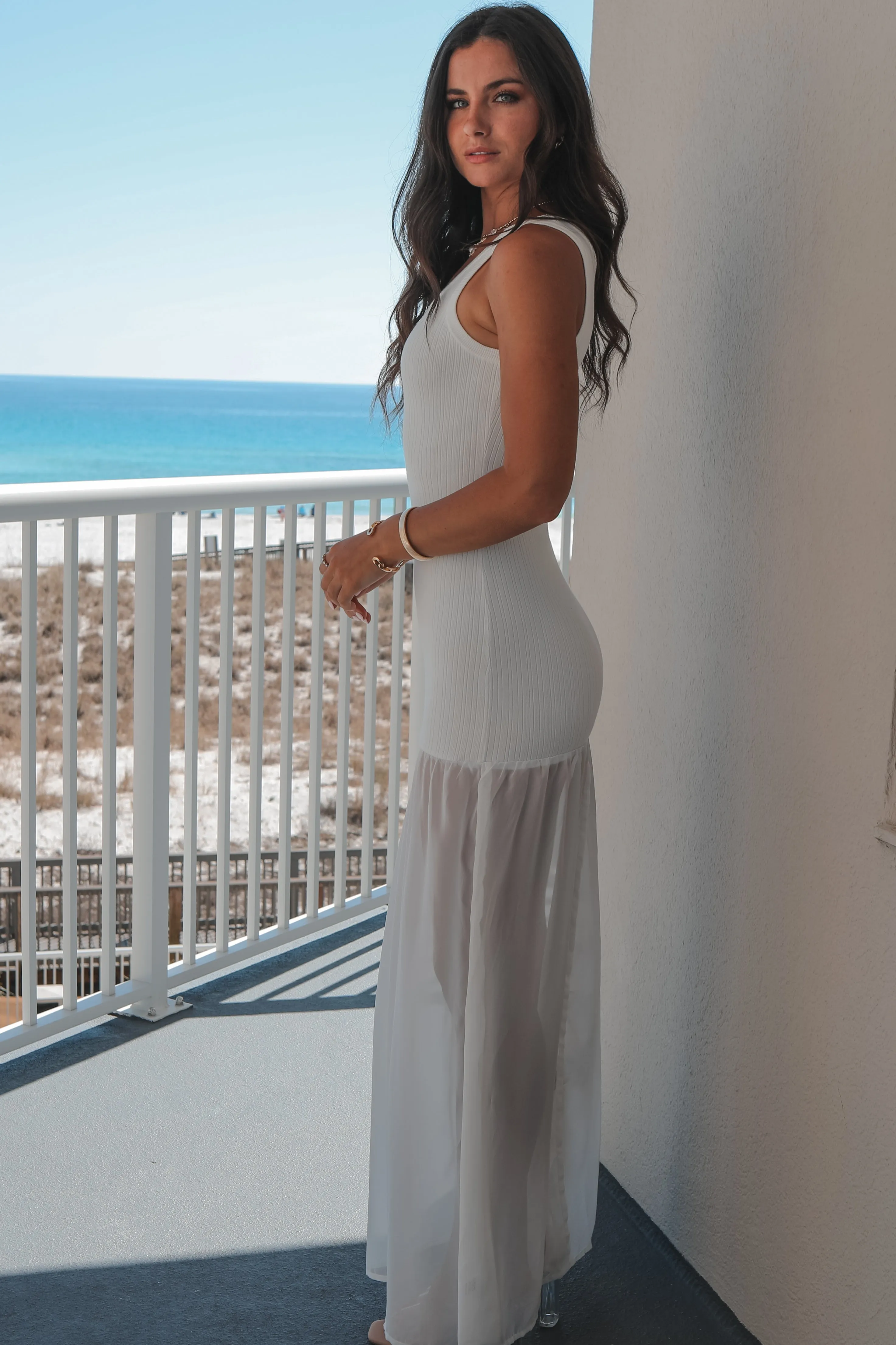 Make You Wait White Drop Waist Maxi sold by Amazing Lace product image thumbnail 5