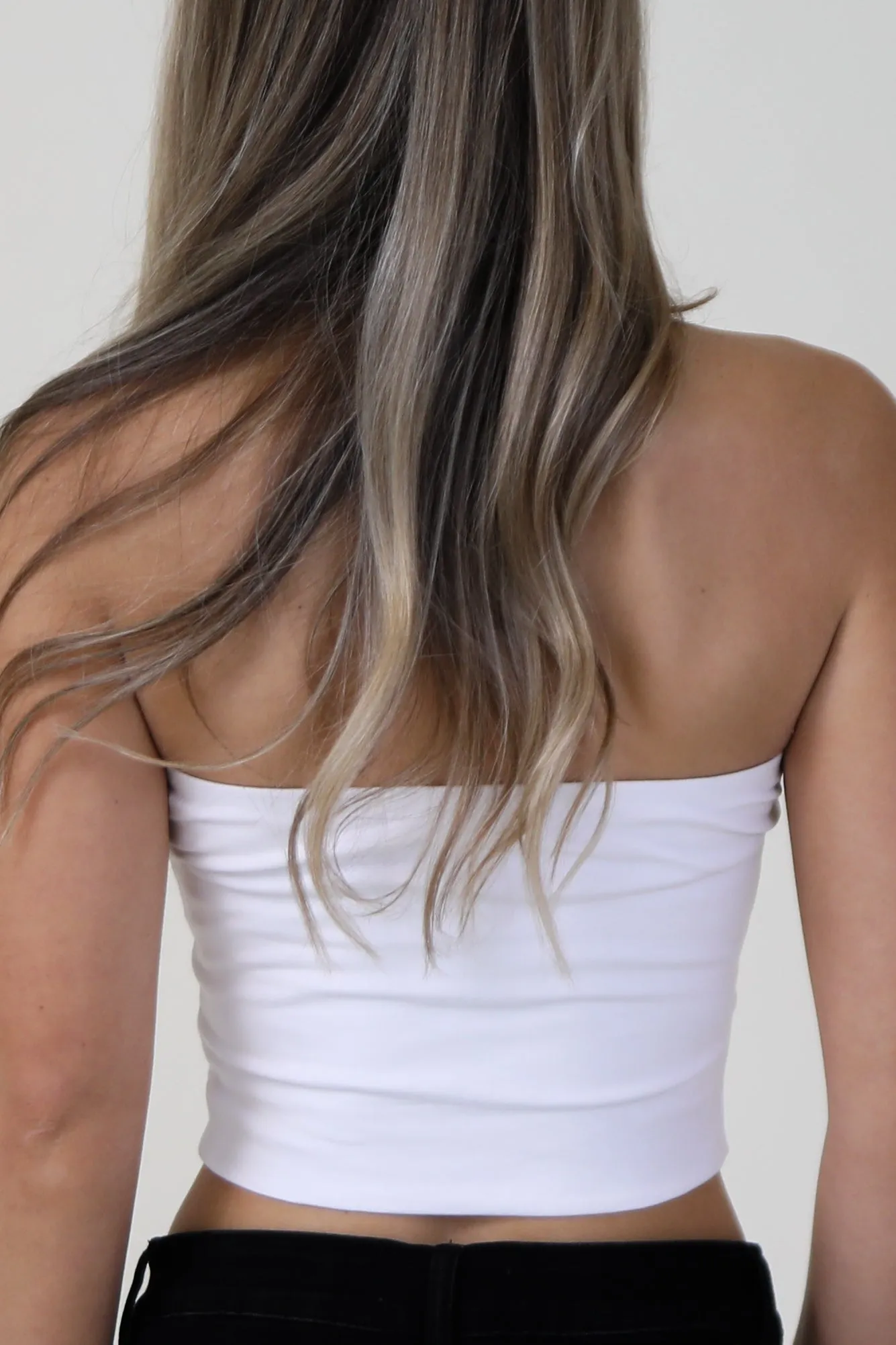 Salty Minimalist Graphic White Strapless Double Lined Tube Top sold by Amazing Lace product image thumbnail 2